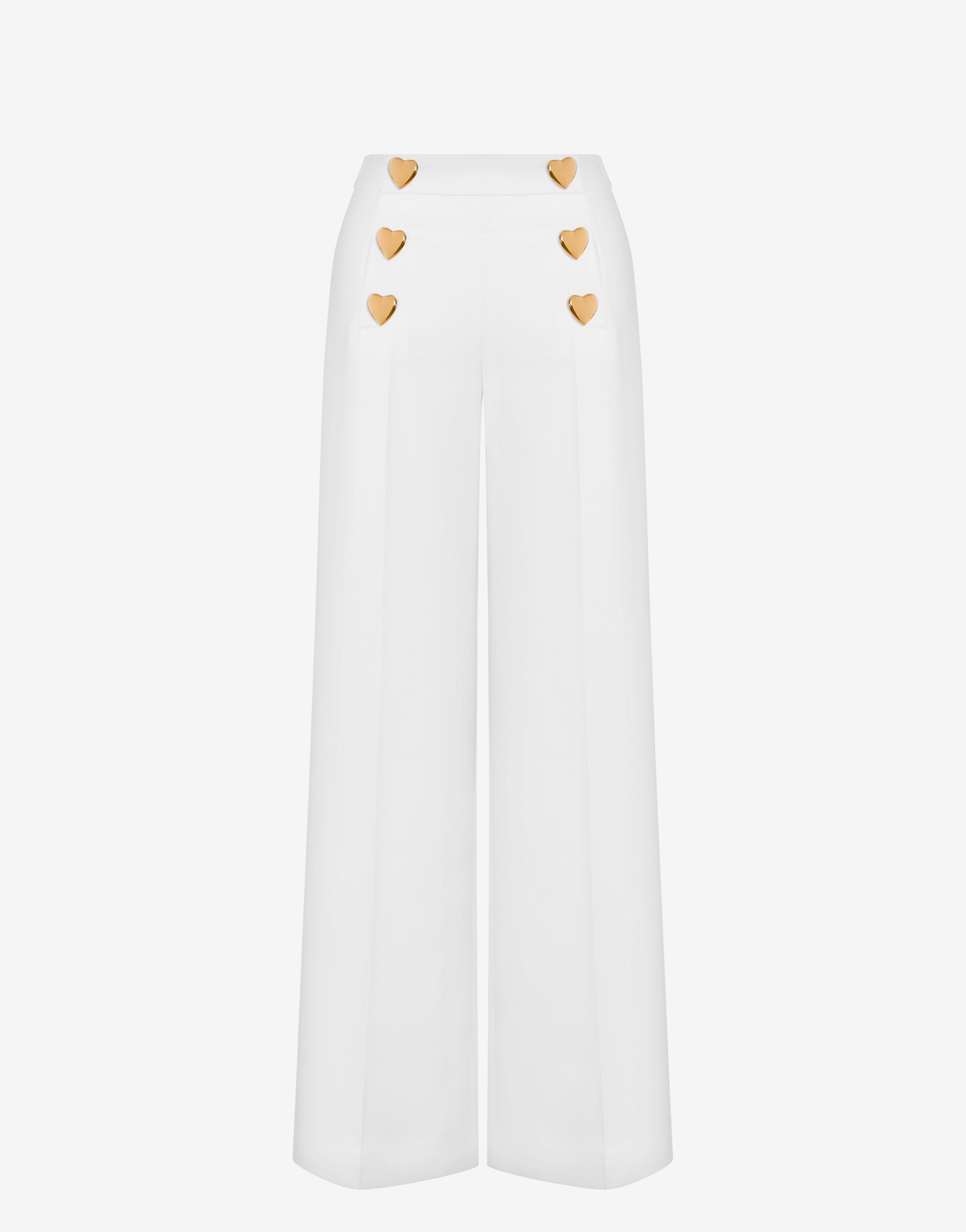 HEART BUTTONS CRÊPE TROUSERS - 1