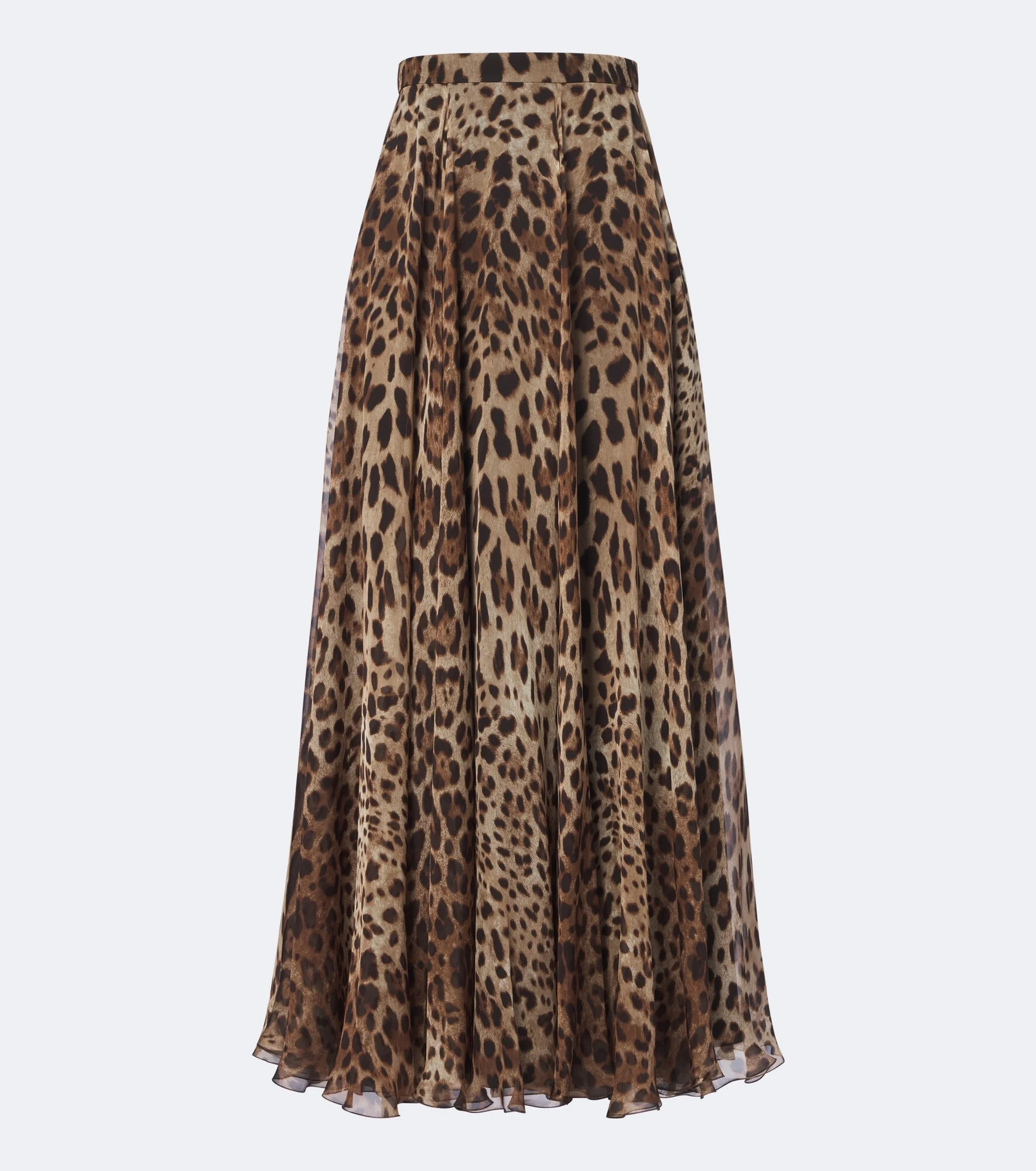 Leopard-print silk chiffon maxi skirt - 1
