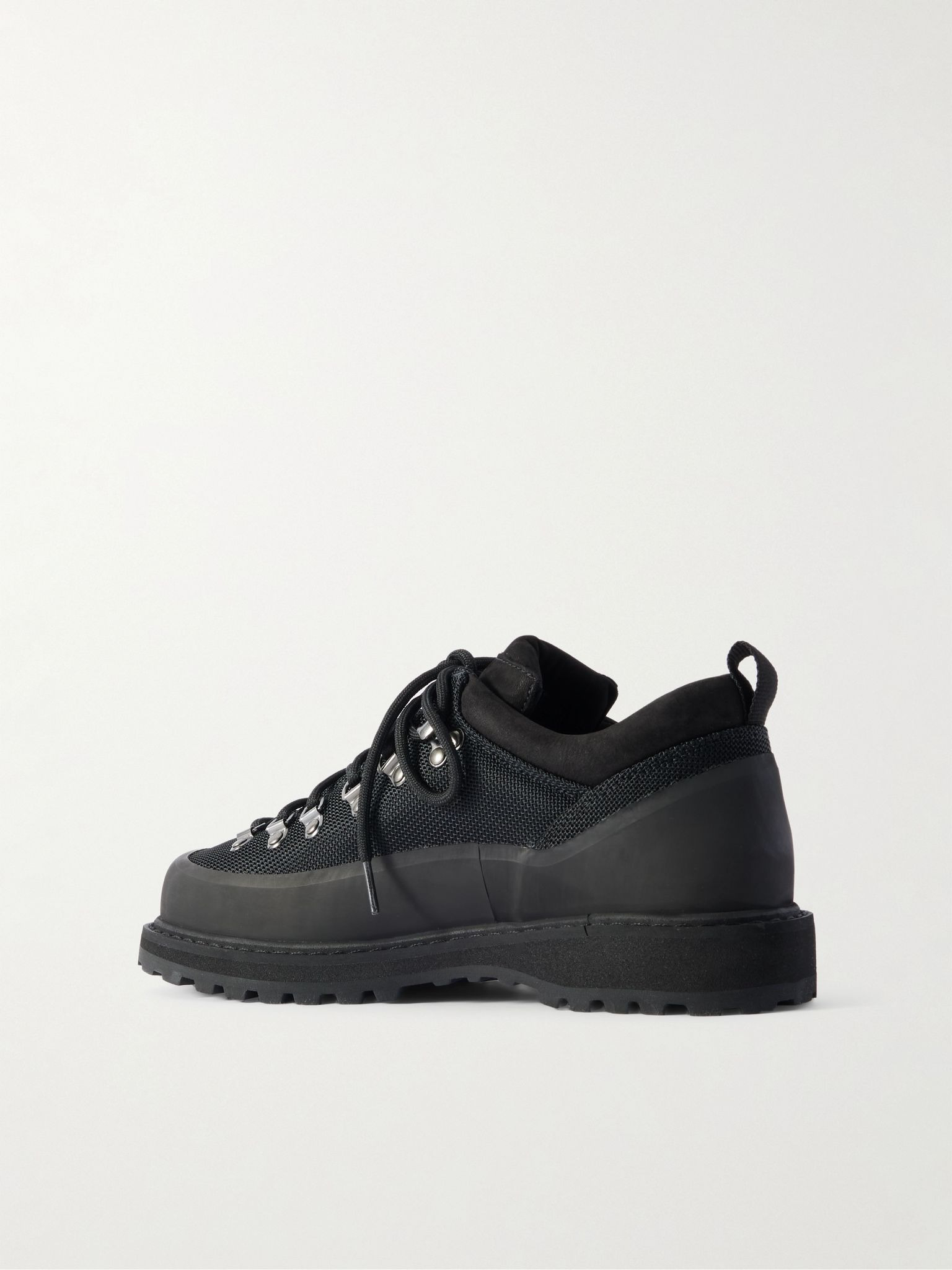 Roccia Basso Sport Rubber and Suede-Trimmed Tech-Shell Hiking Boots Black - 4