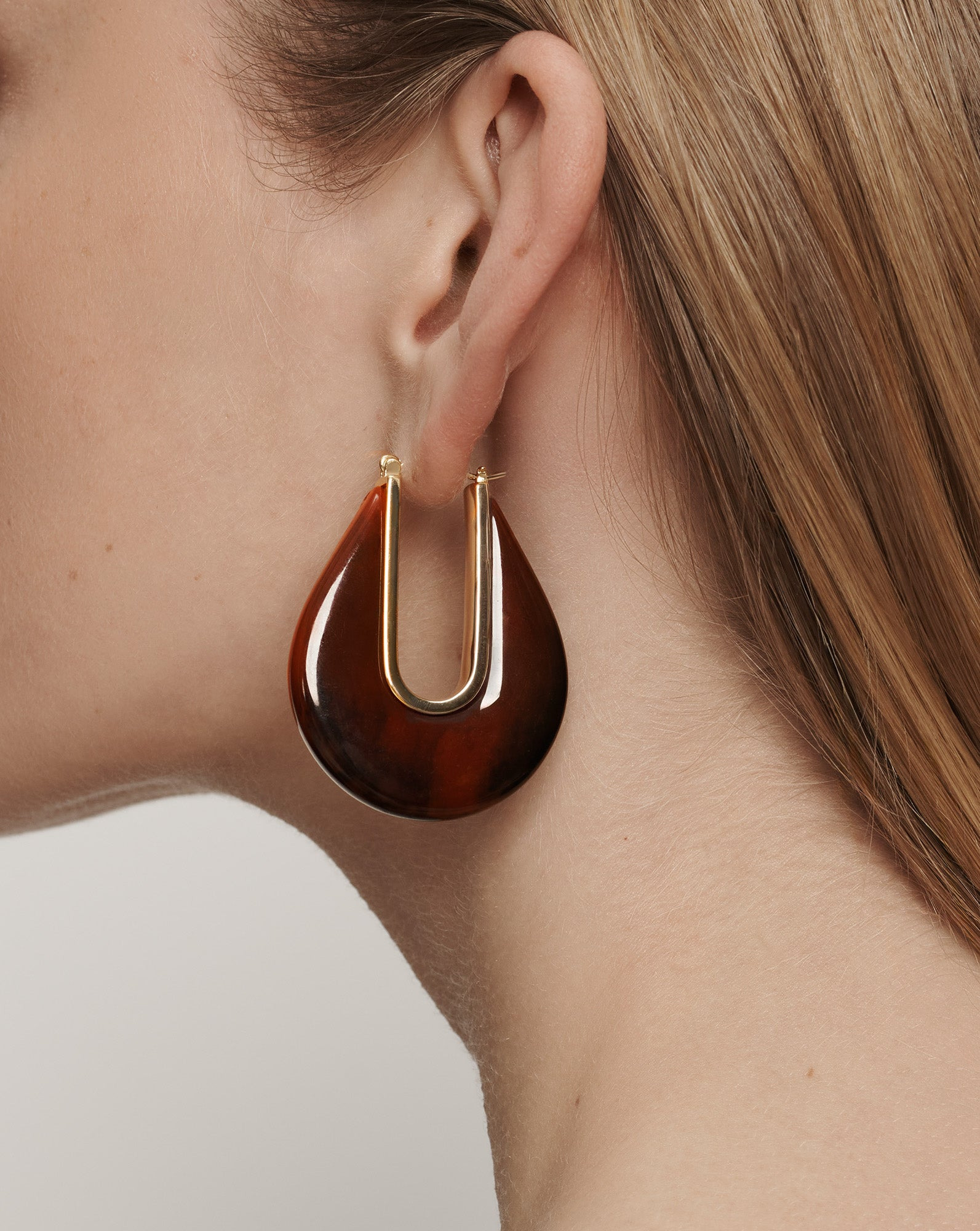RESIN DROP HOOP EARRING - 2