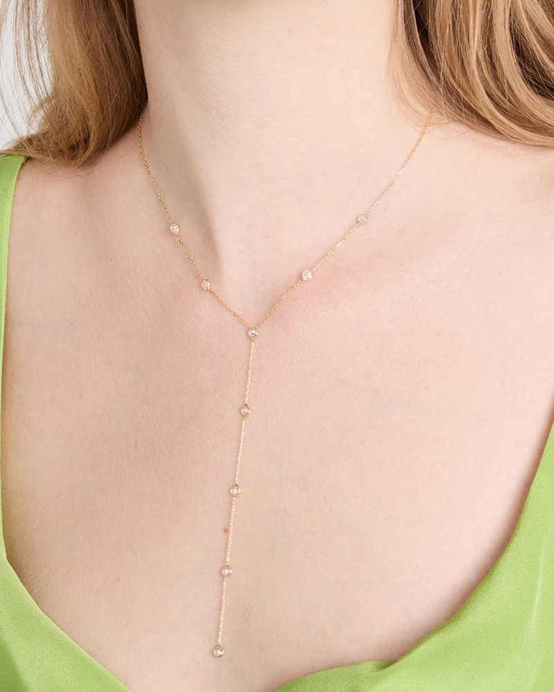 Splendid Shashi Emily Diamond Lariat Necklace outlook