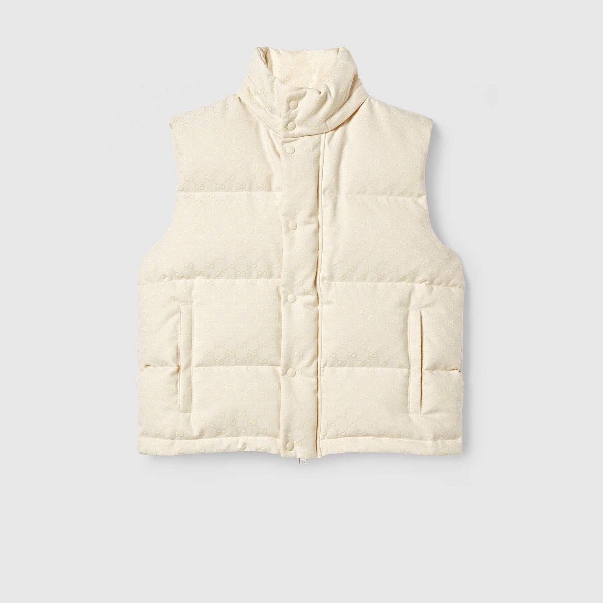 GG cotton blend canvas puffer vest - 10