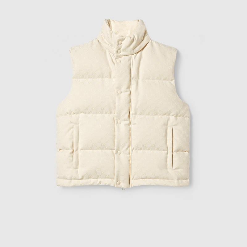 GG cotton blend canvas puffer vest 10