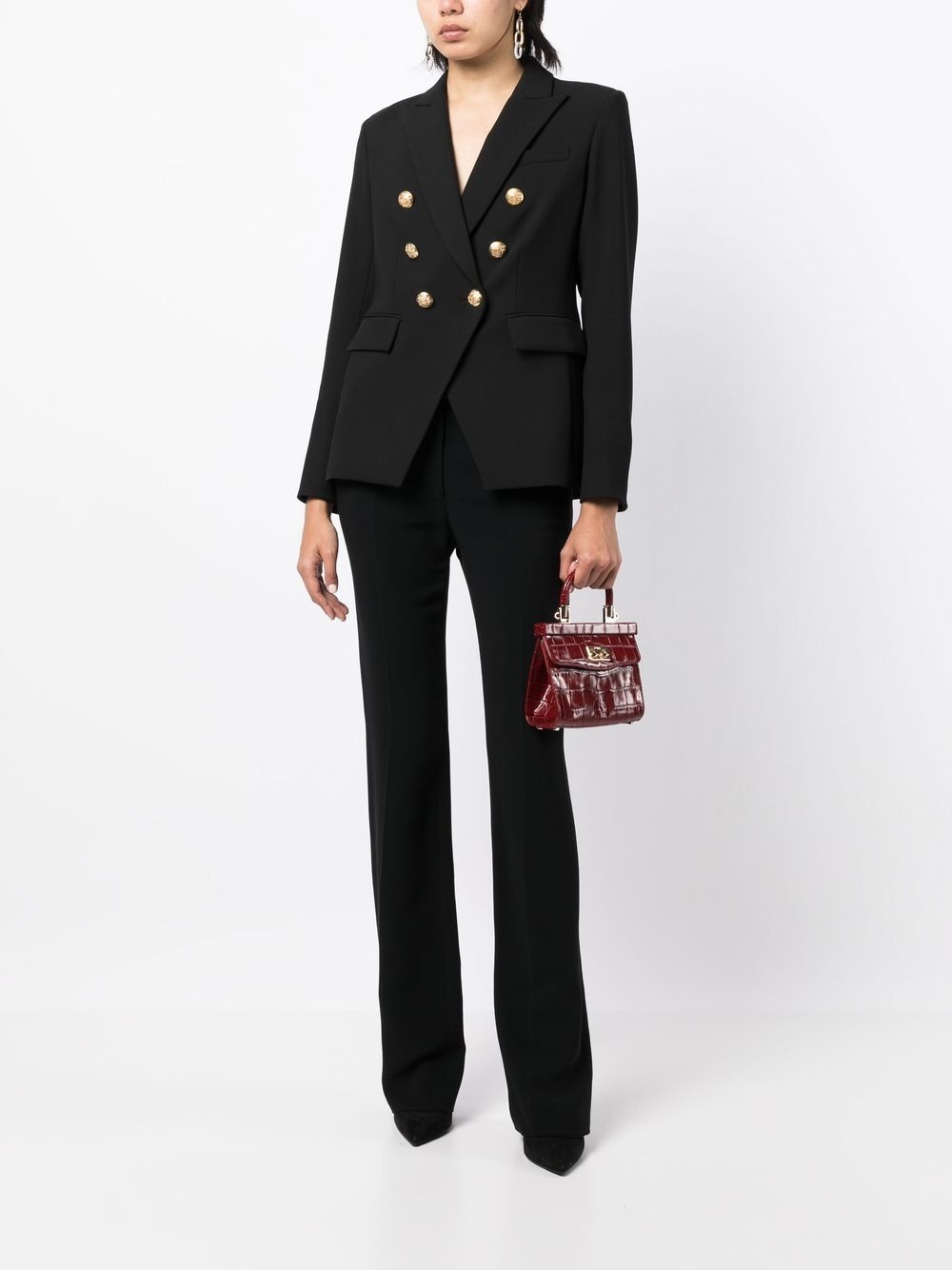 double-breasted golden-buttons blazer - 2