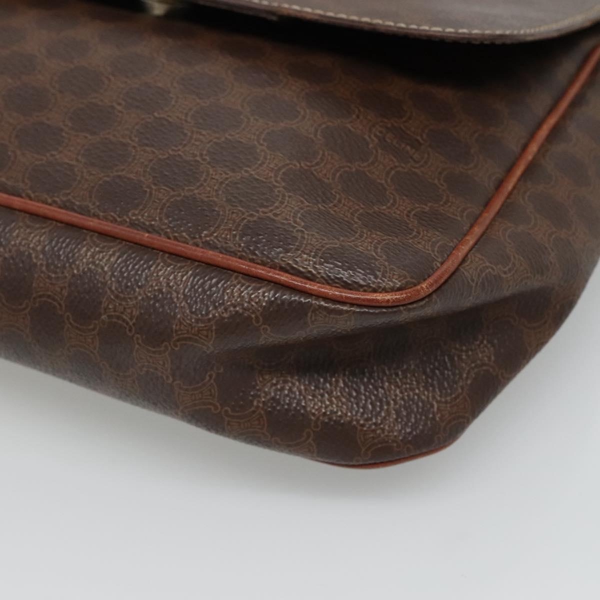 CELINE Macadam Canvas Shoulder Bag Pvc Brown Gold - 9