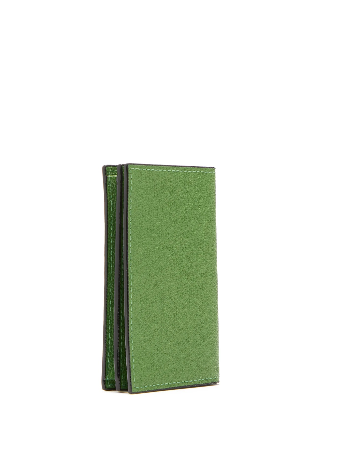 Compact bi-fold grained leather wallet - 3