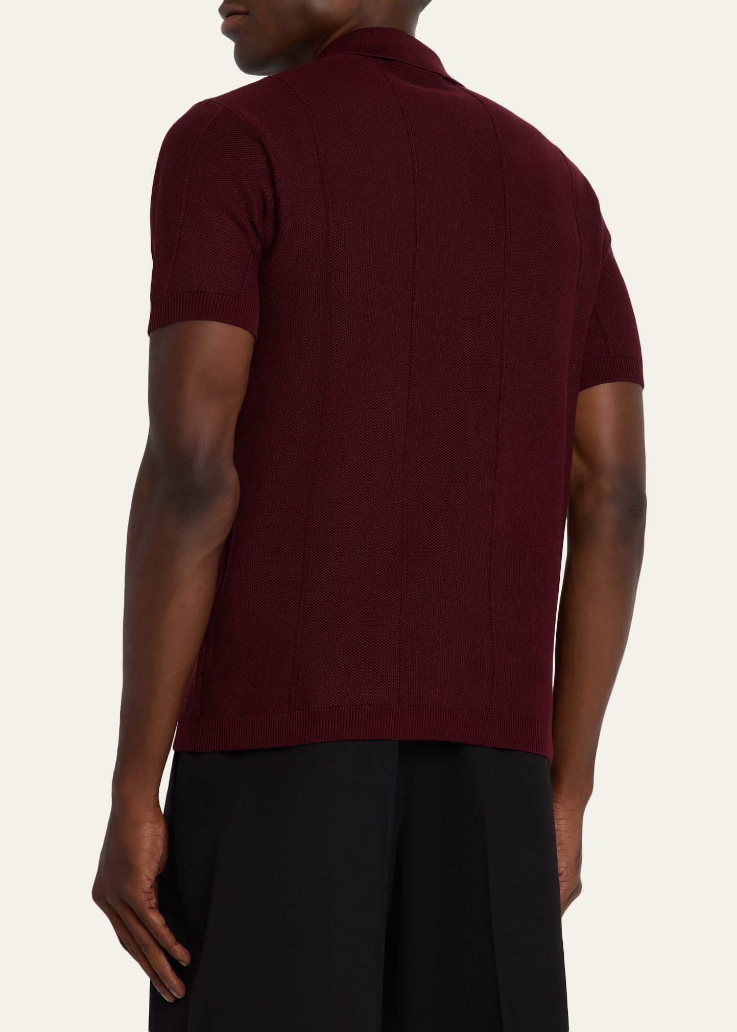 Men's Classic-Fit Pique Knit Short-Sleeve Shirt - 3
