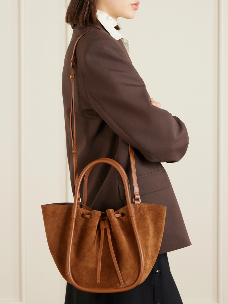 Proenza Schouler Small Leather-trimmed Ruched Suede Tote outlook