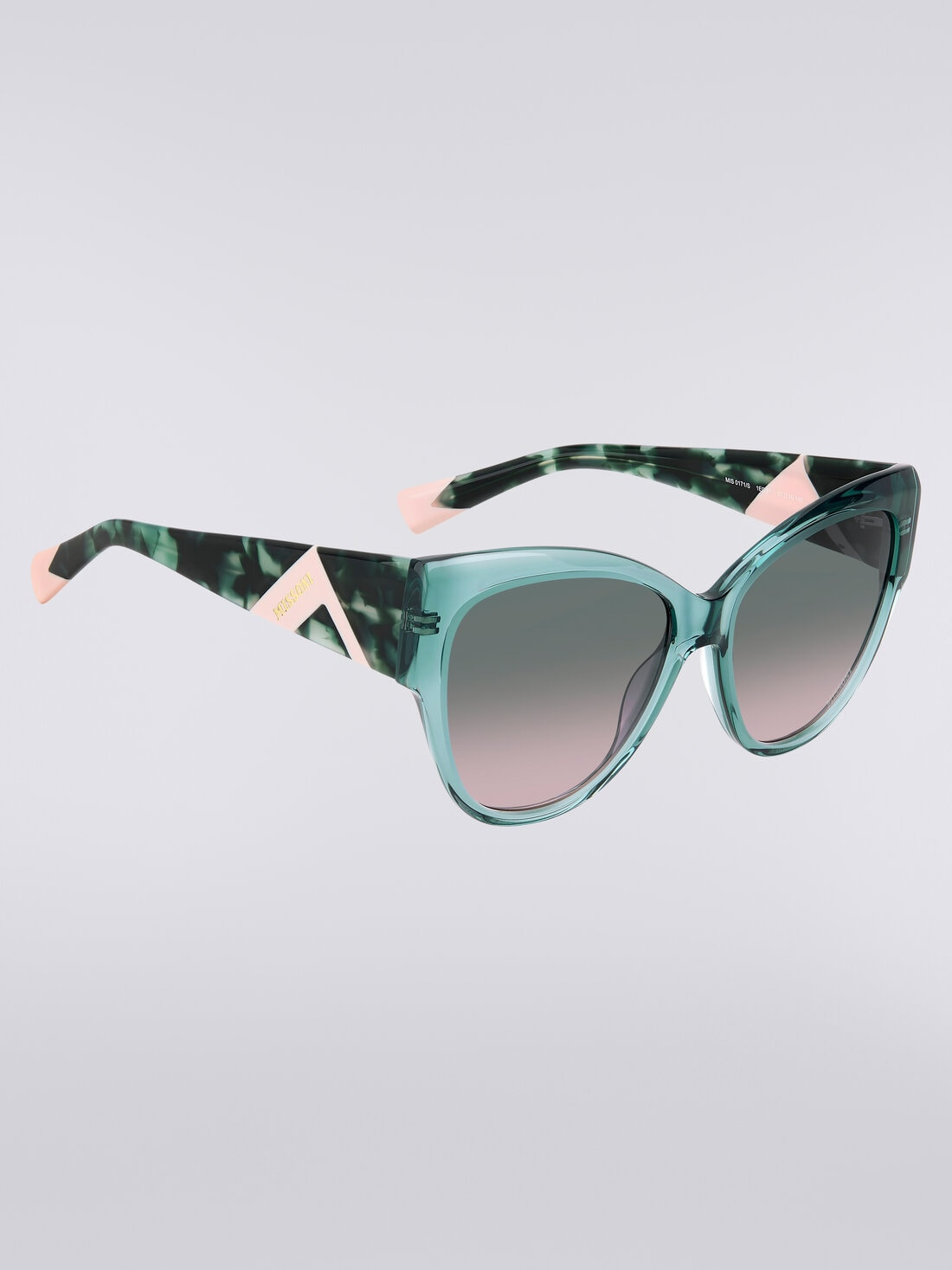 Rounded frame sunglasses with contrasting logo insert - 3