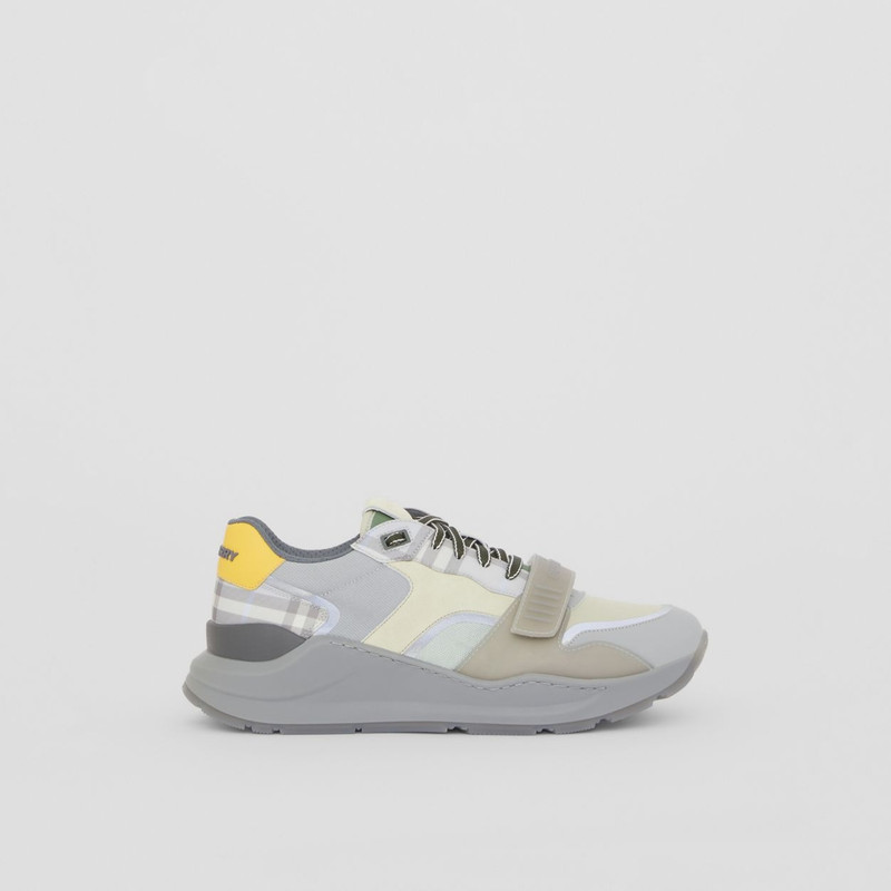 Vintage Check Nylon, Leather and Cotton Sneakers - 1