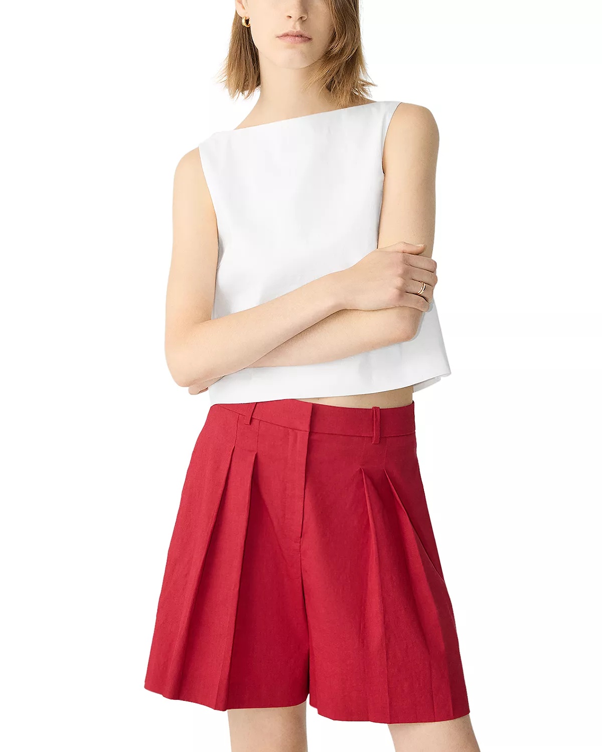 Pleated Linen Shorts - 5