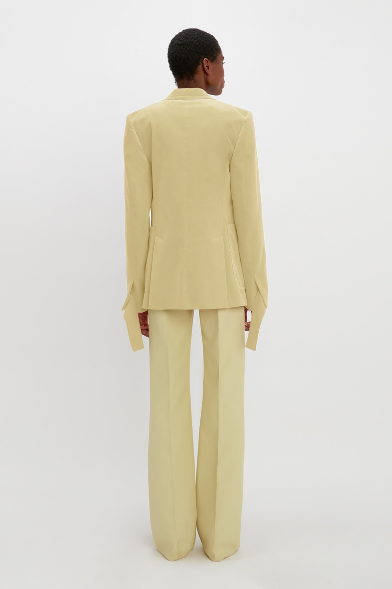 Single Breasted Patch Pocket Jacket in Lemon 4