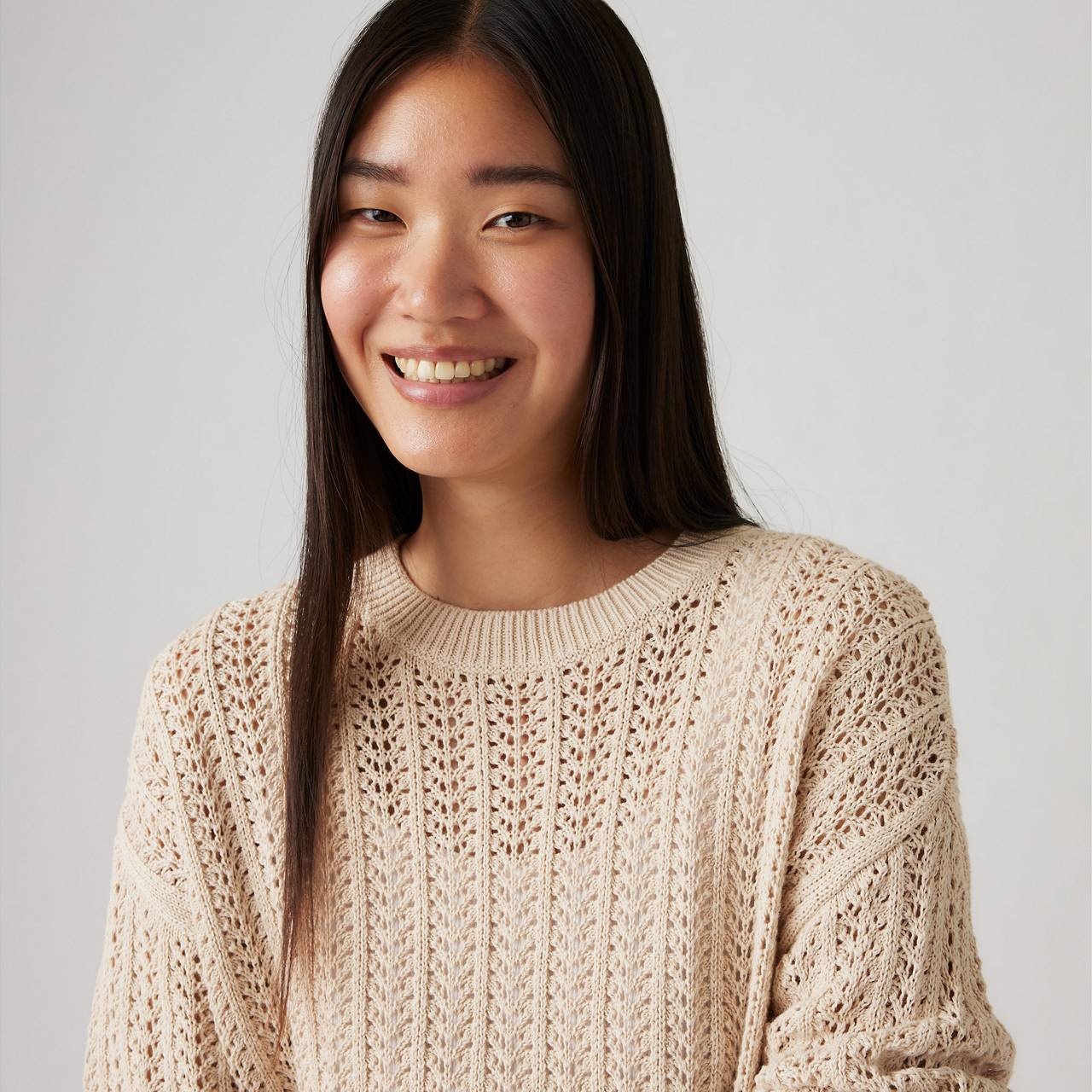 SUNRISE COTTON LINEN CROCHET SWEATER - 5