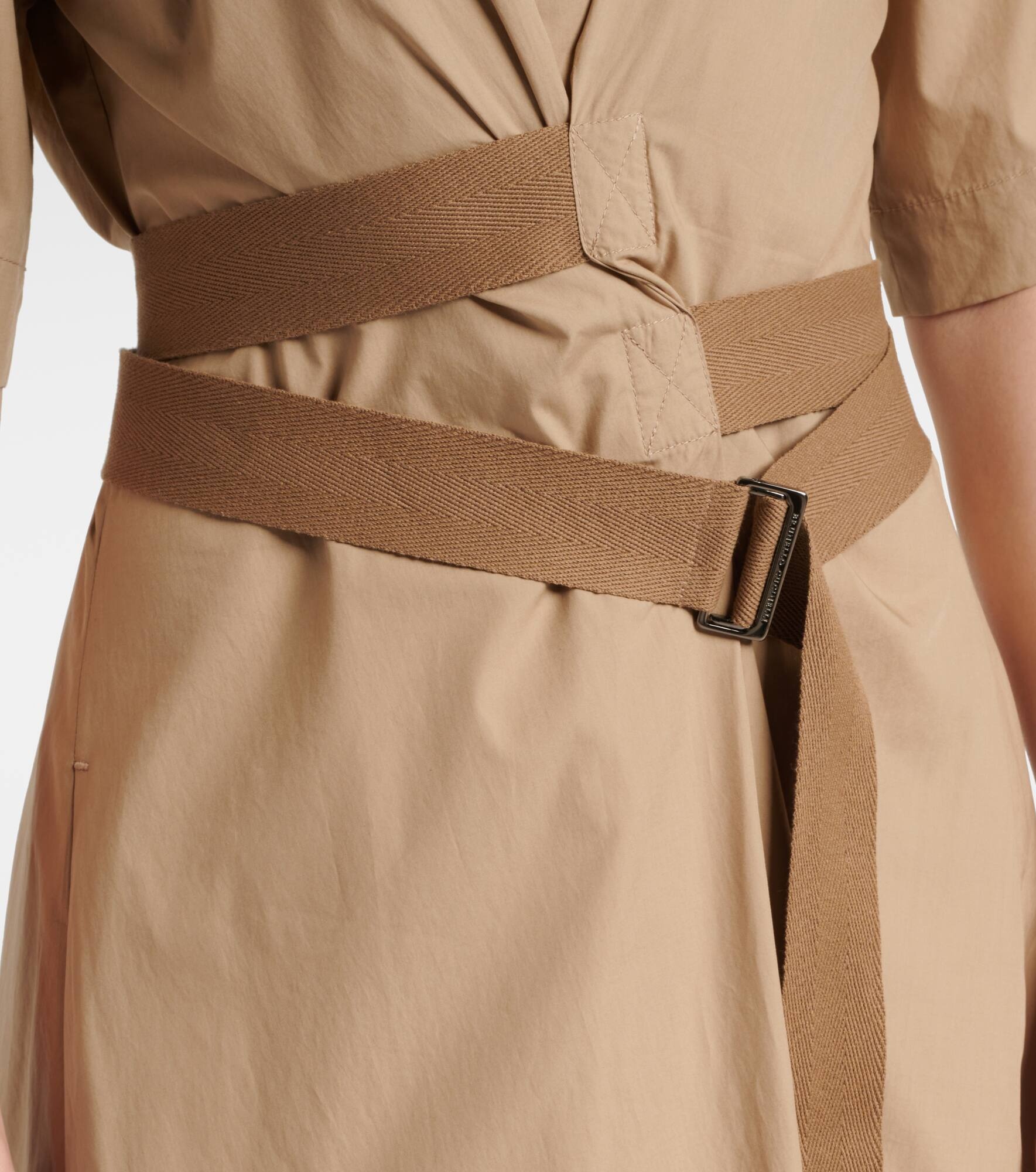 Belted cotton shirt dress - 6