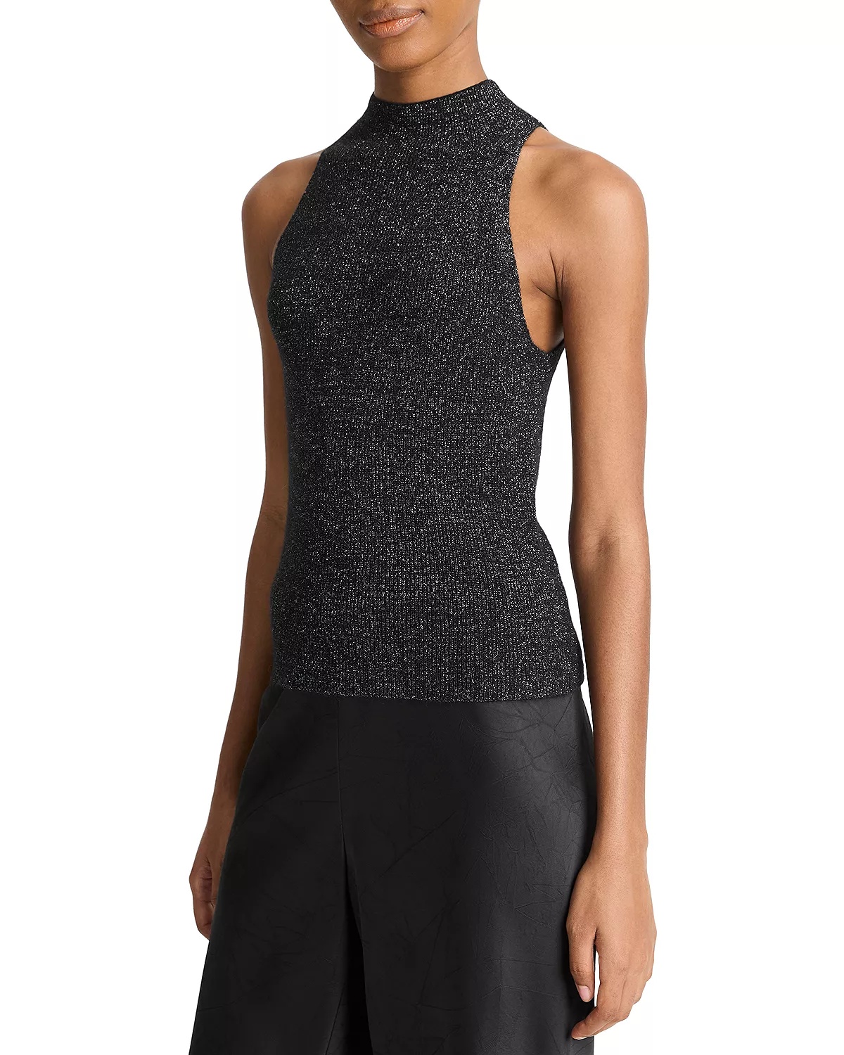 Metallic Mock Neck Tank Top - 4