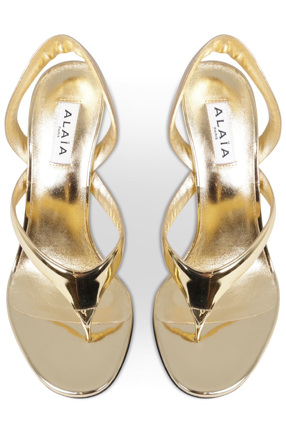 THONG 90MM SANDAL HEEL | MIRROR GOLD - 4