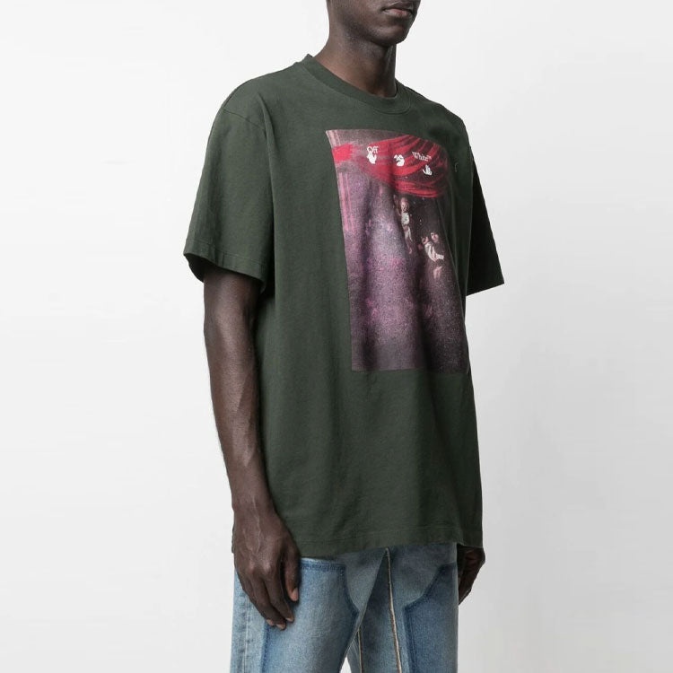 Off-White SS21 Printing Arrow Short Sleeve Loose Fit Black OMAA038S21JER0055901 - 4