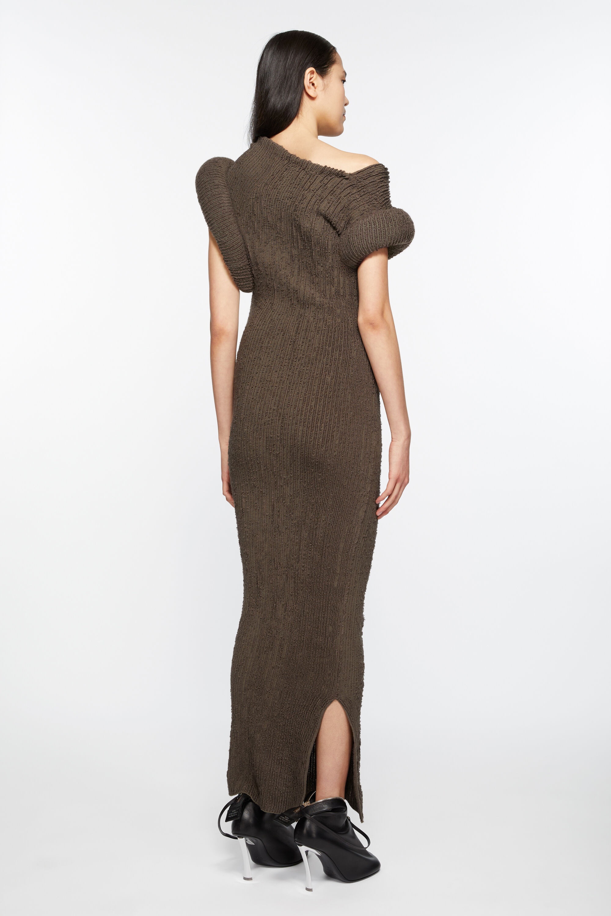 Asymmetric knit dress - Taupe grey - 3