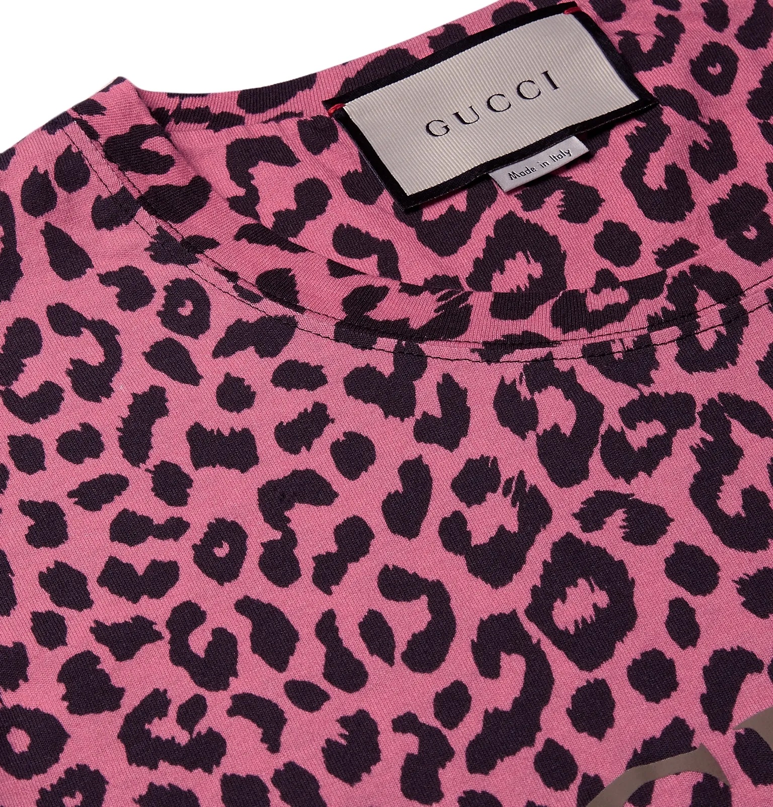 Logo and Leopard-Print Cotton-Jersey T-Shirt - 6