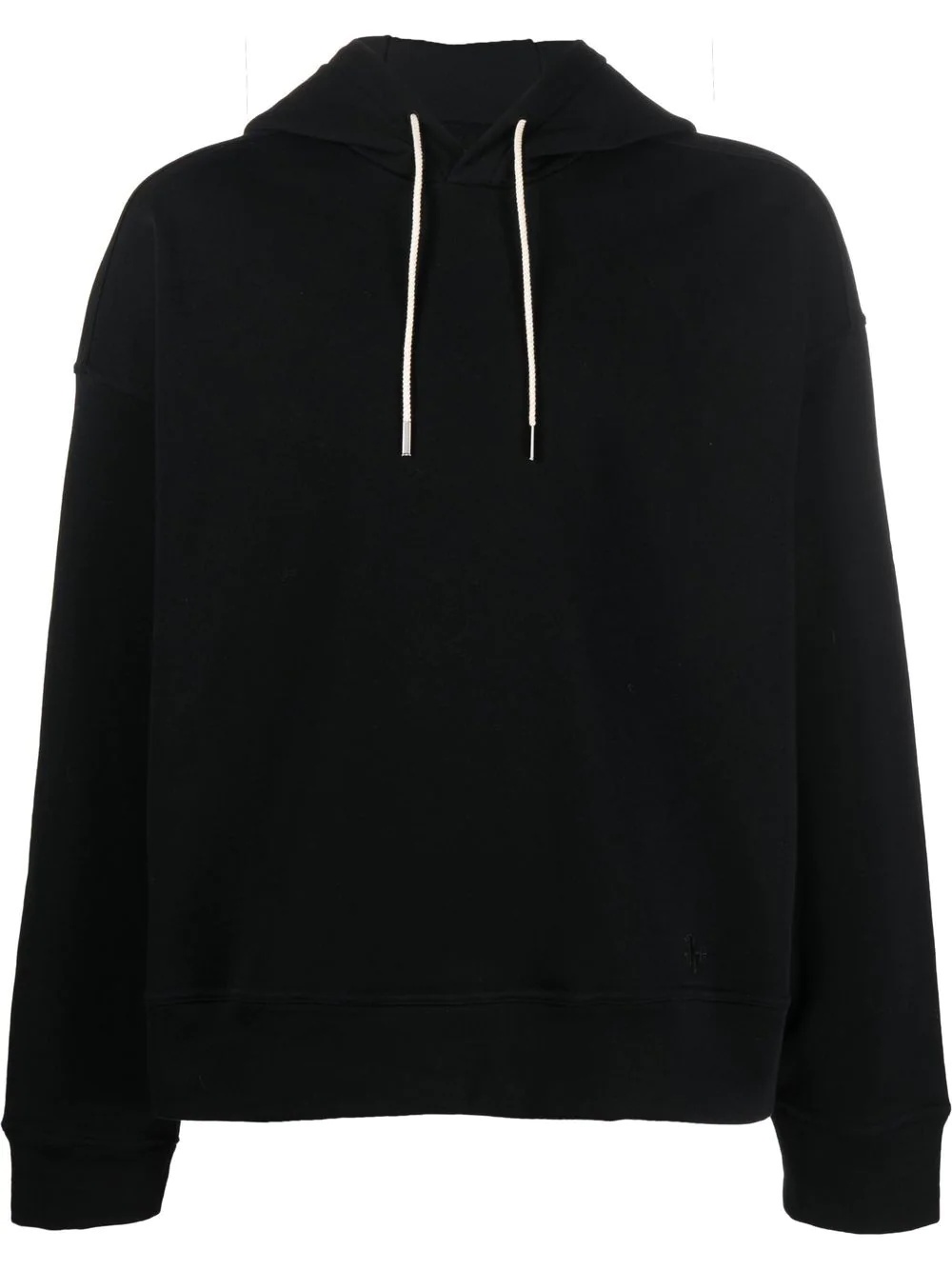 embroidered-logo hem hoodie - 1