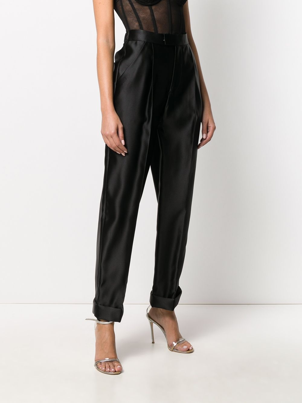 high waisted silk trousers - 3