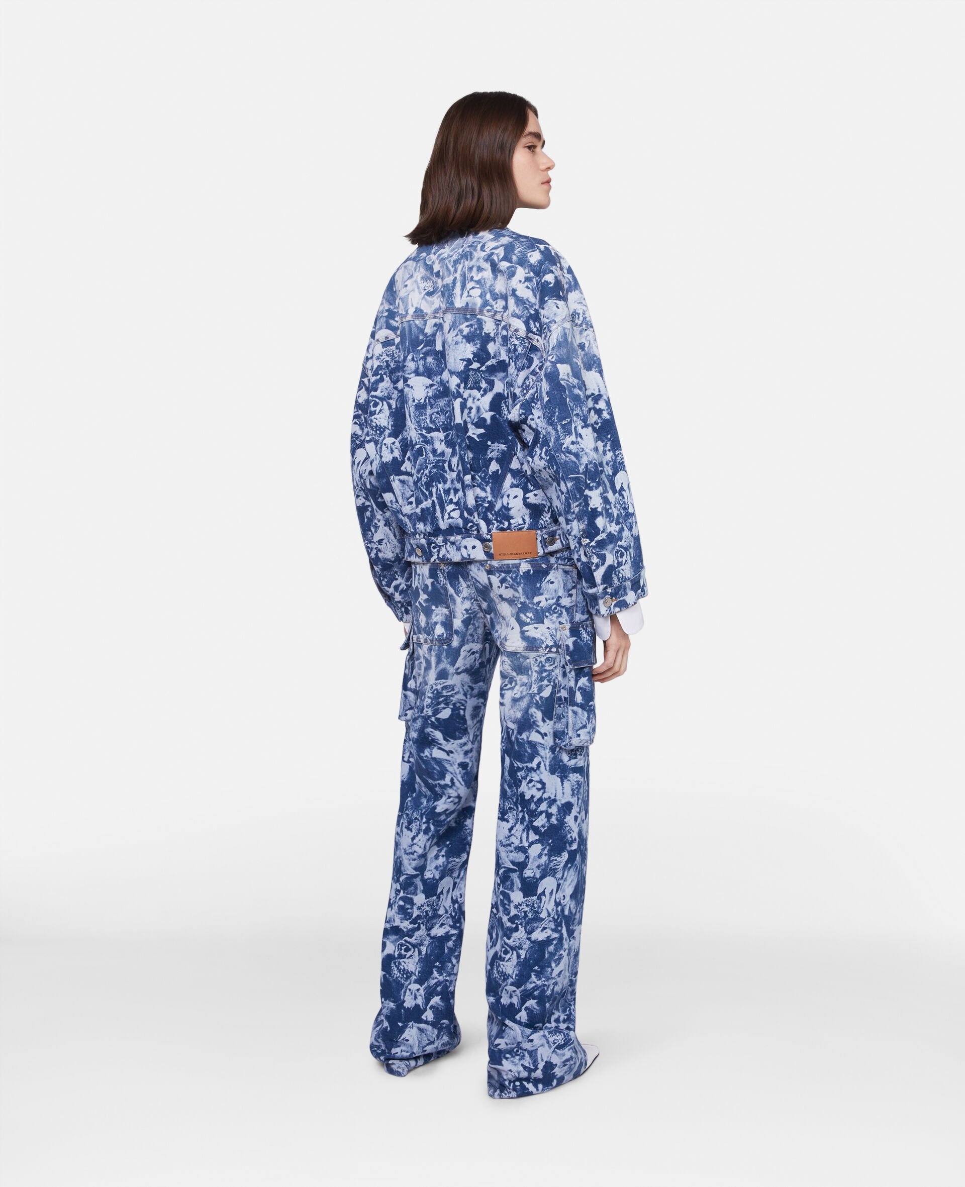 Animal Forest Print Cargo Jeans - 3