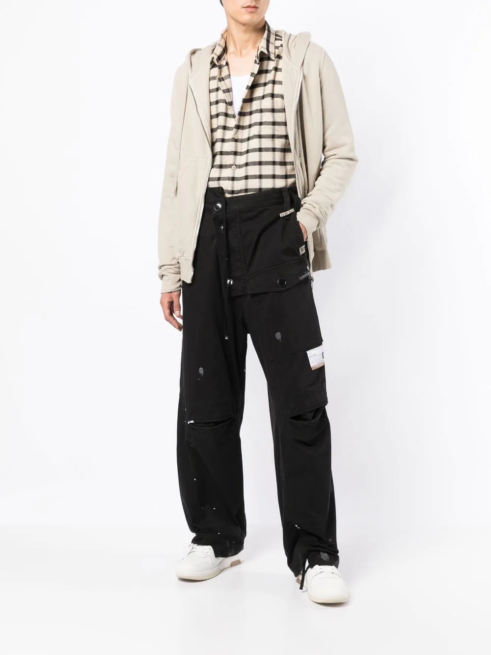 asymmetrical straight-leg cargo trousers - 2