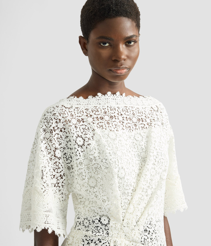 GUIPURE LACE SHORT SLEEVE BLOUSE 6