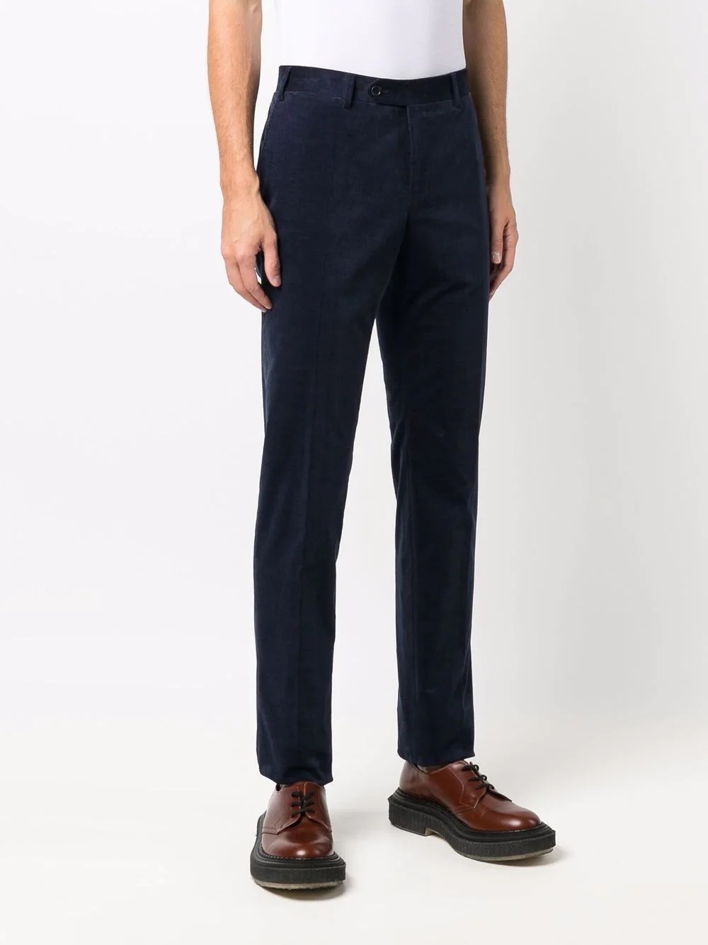 slim-cut corduroy trousers - 3