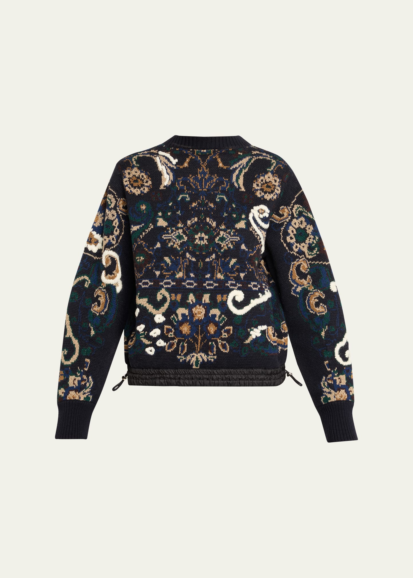 Floral Jacquard Sweater - 1