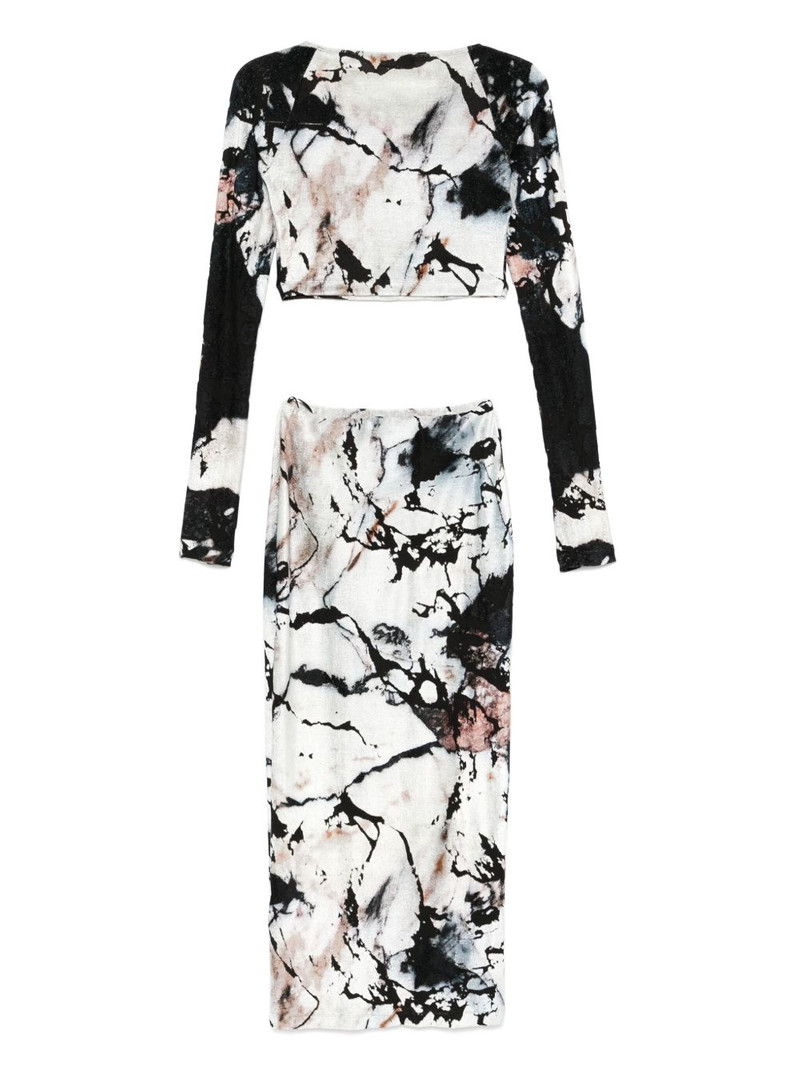 Roberto Cavalli marble-print skirt set outlook