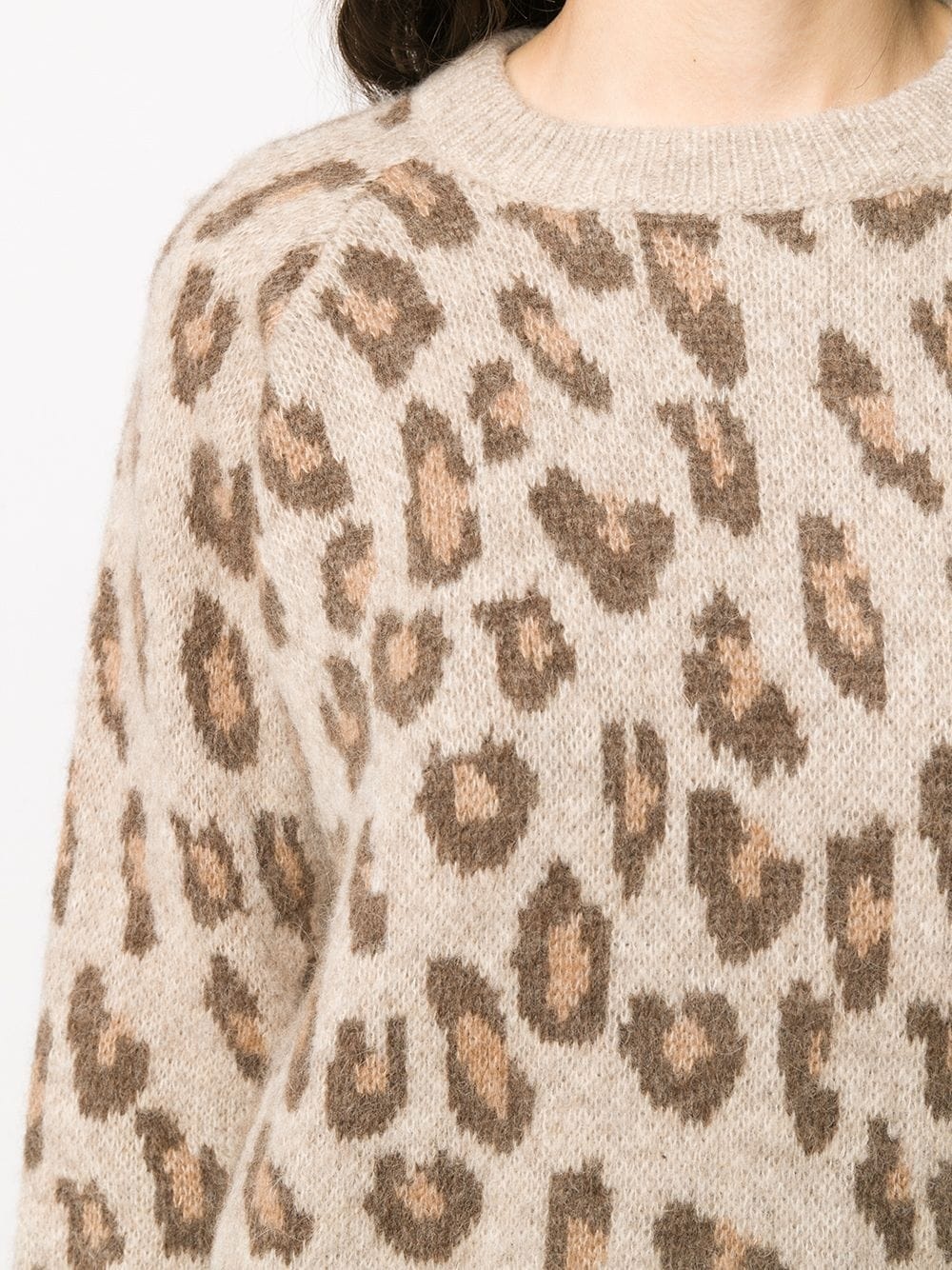 leopard print knitted jumper - 5