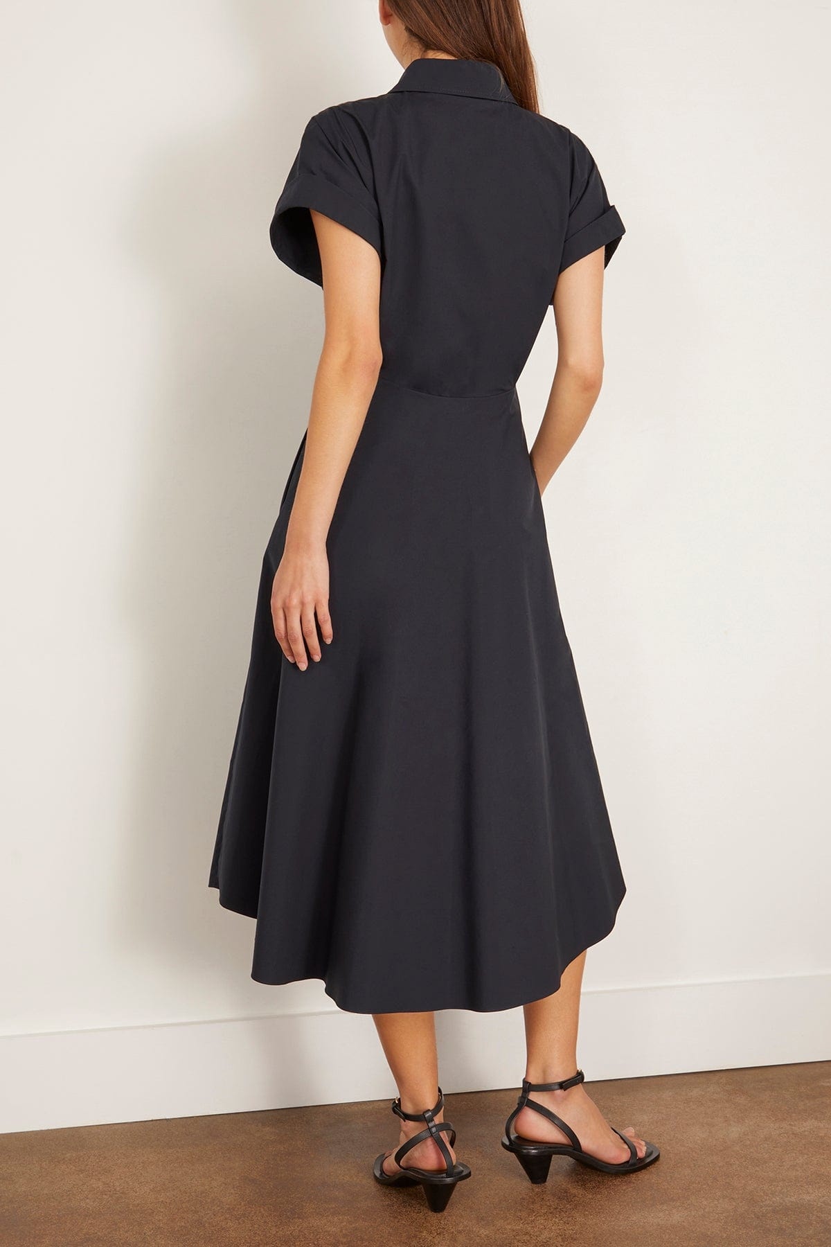 Poplin Power Dress in Midnight - 4