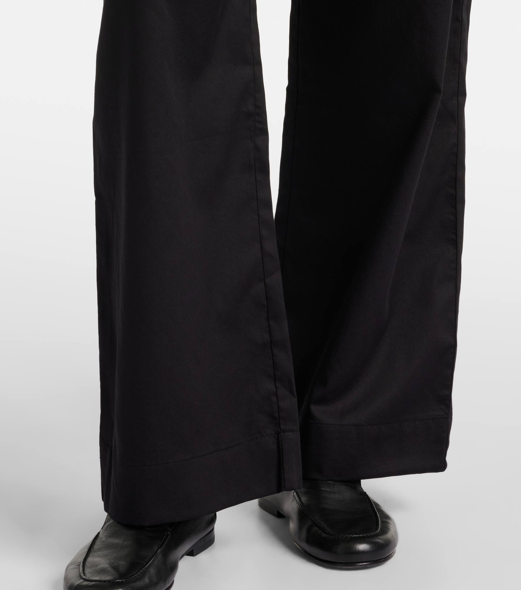 Yoko mid-rise cotton wide-leg pants - 5