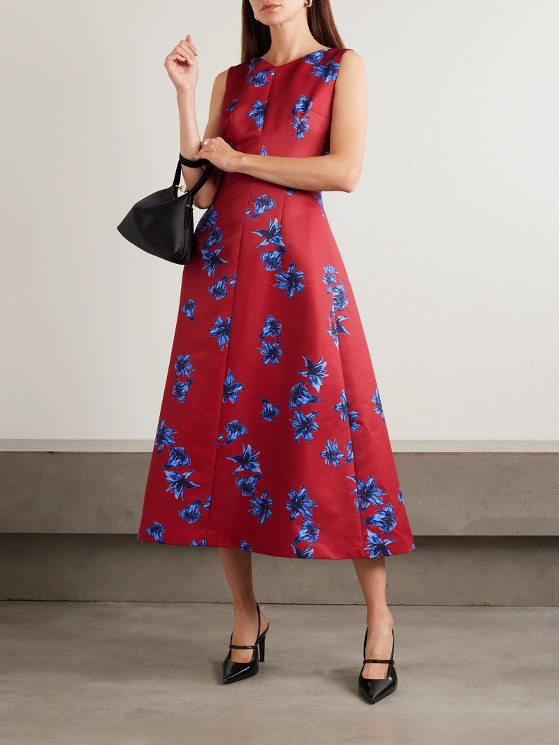 EMILIA WICKSTEAD Octavie Paneled Floral-print Faille Midi Dress outlook