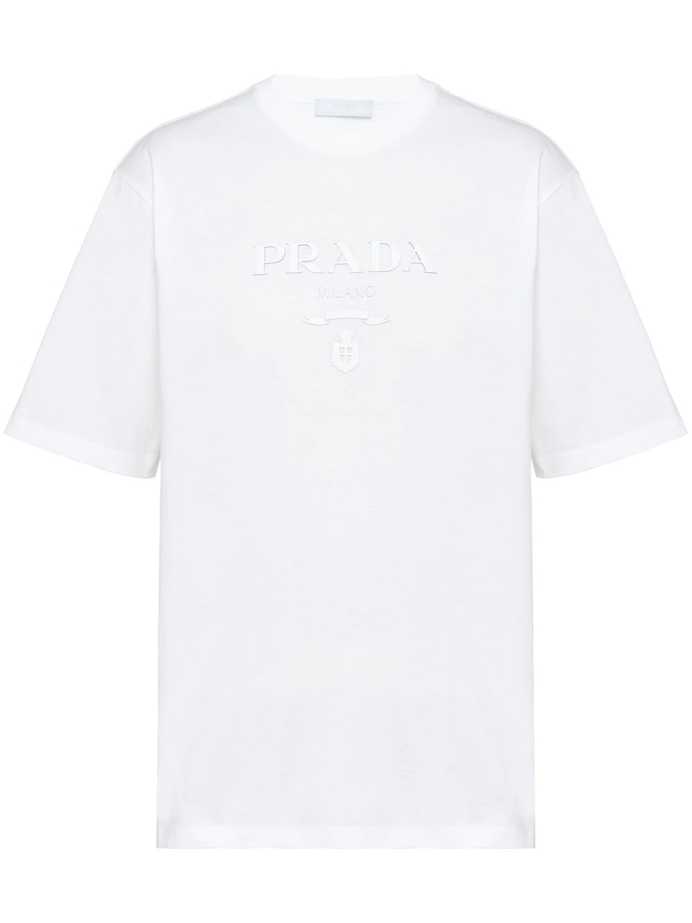 raised logo round-neck T-shirt - 1