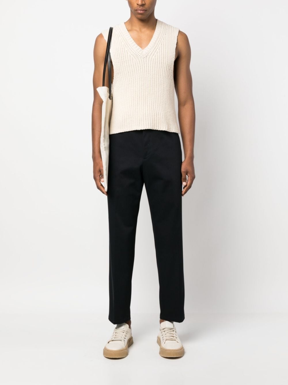 straight-leg cotton trousers - 2