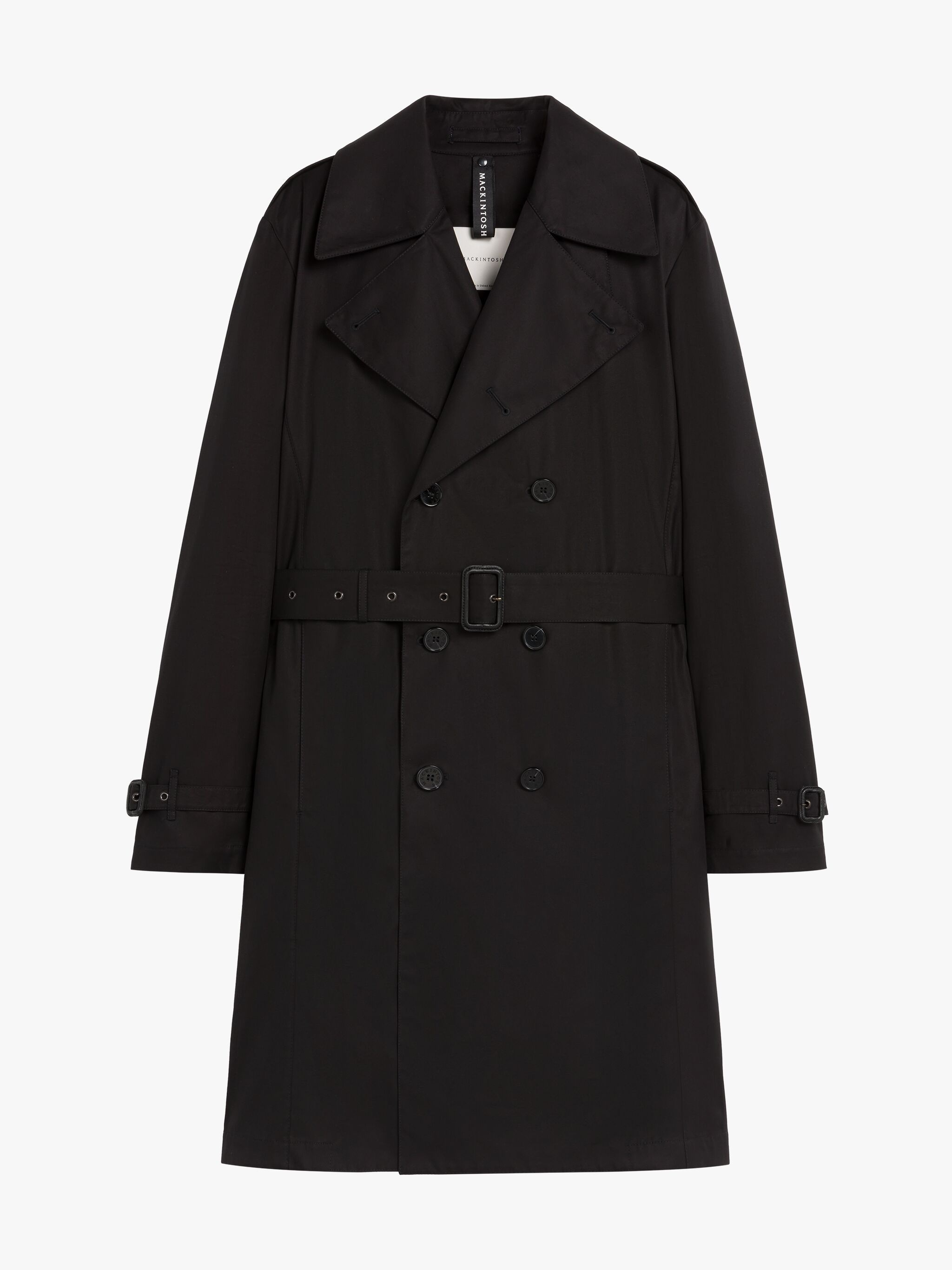 ST ANDREWS BLACK COTTON TRENCH COAT - 1