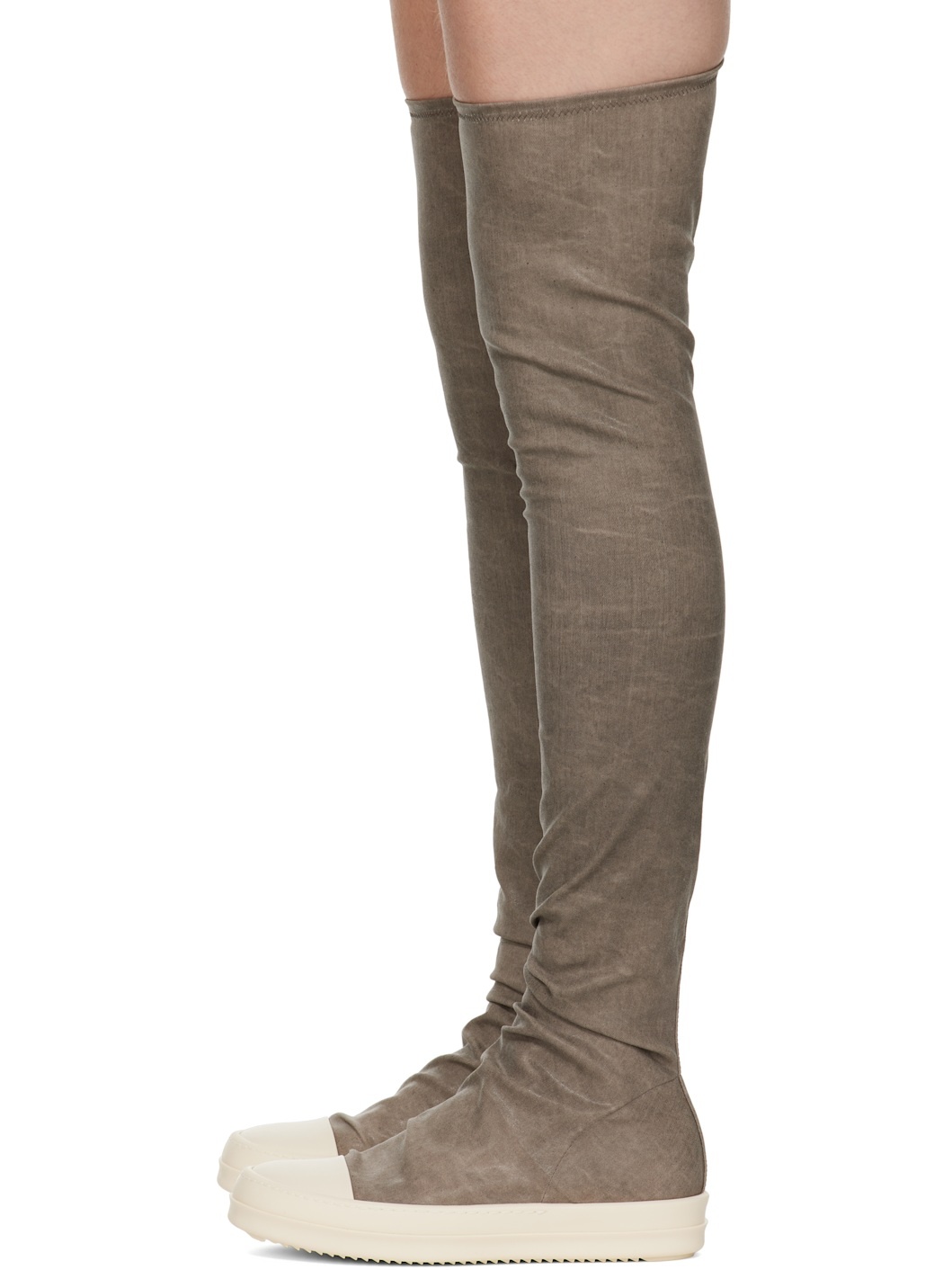 Gray Porterville High Sock Sneaks Tall Boots - 3
