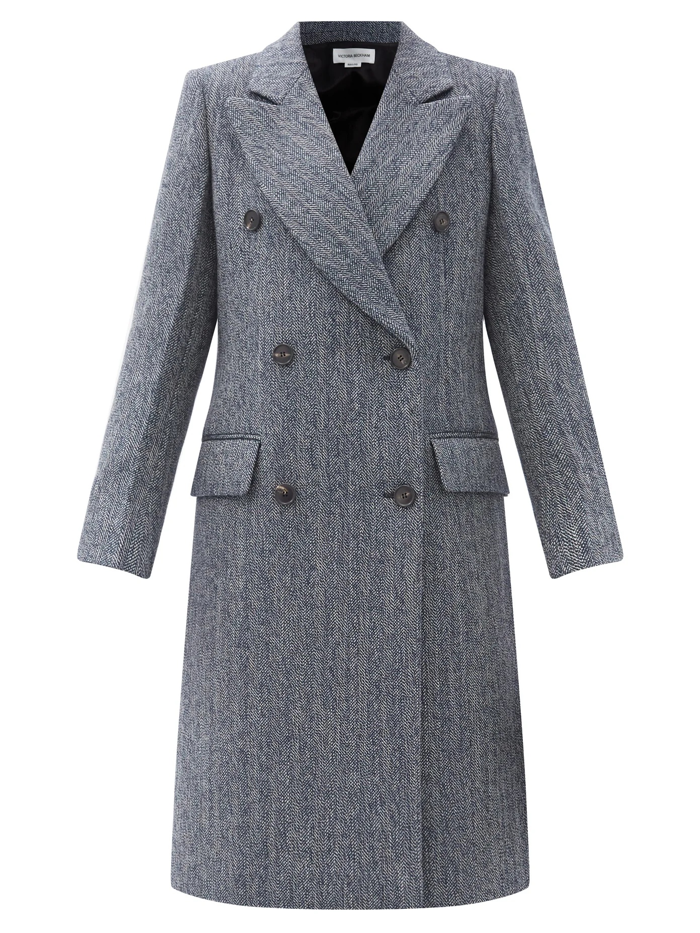 Double-breasted wool-blend wool tweed coat - 1