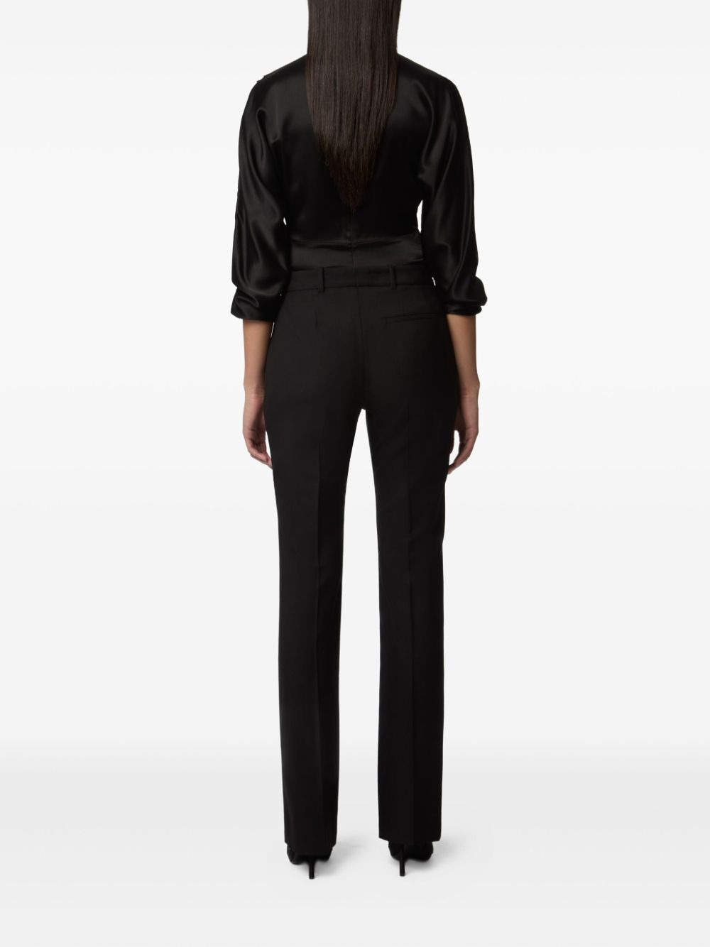 draped V-neck top - 4