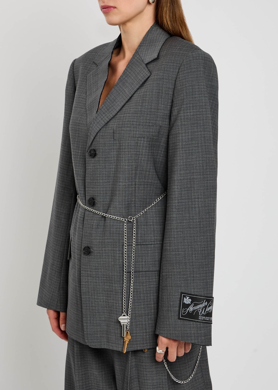 Alexander Wang Chain-embellished Wool-blend Blazer - 2