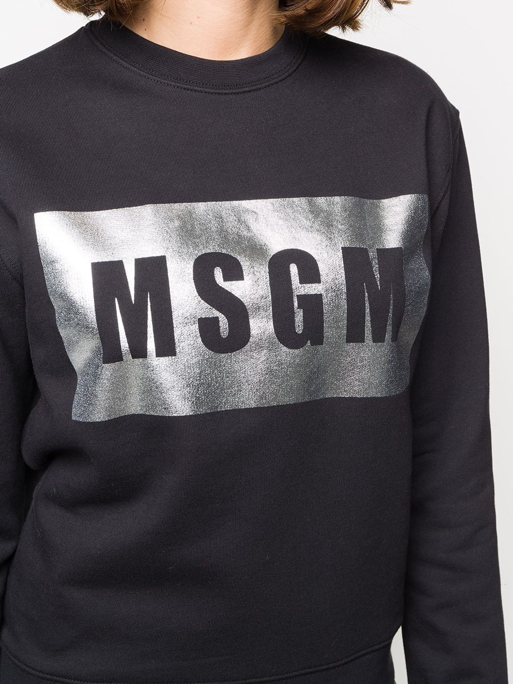 foil logo print sweatshirt - 5