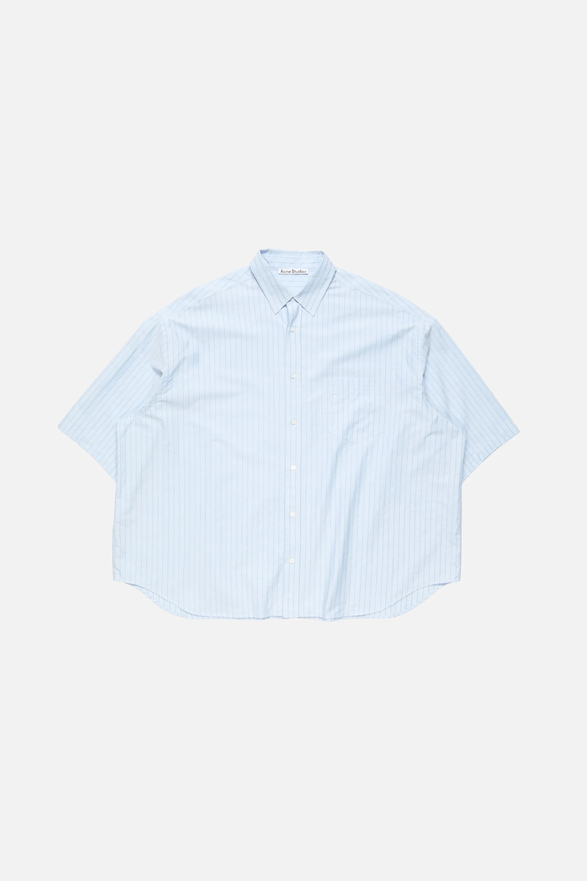 Striped poplin shirt - Baby blue - 1