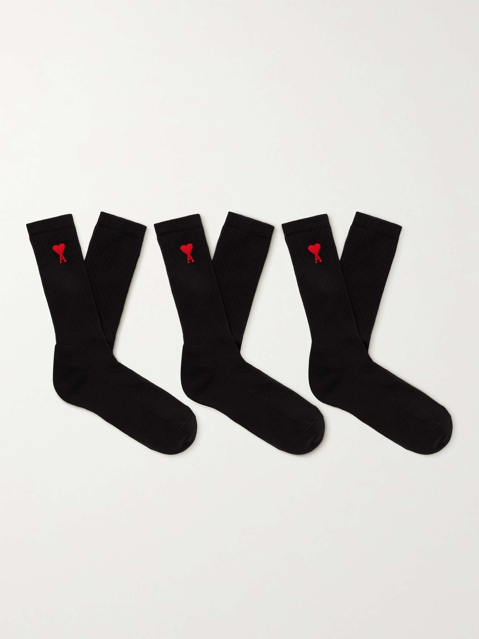 Three-Pack Logo-Jacquard Cotton-Blend Socks - 3