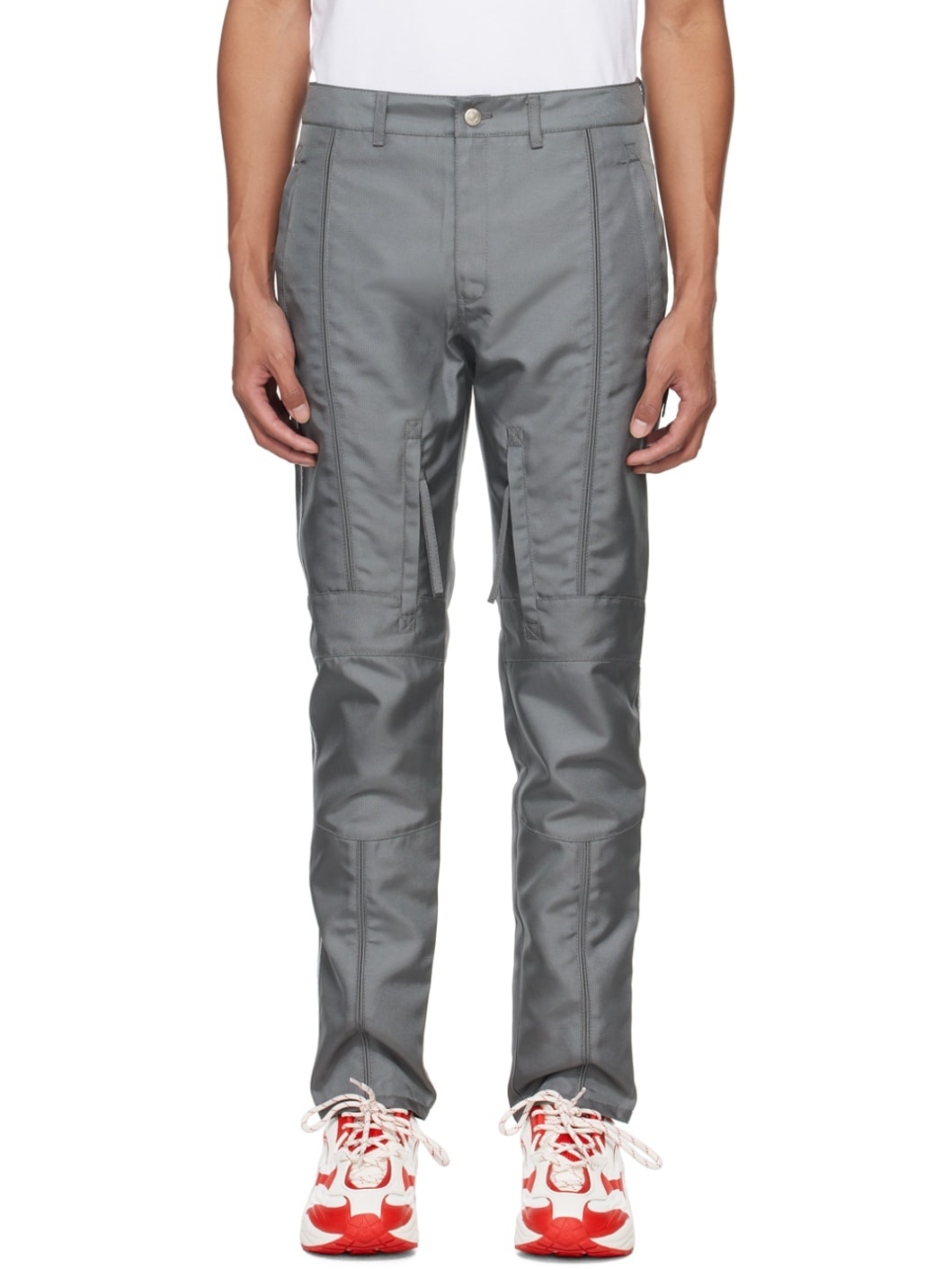 Gray Lock Stitched Trousers - 1