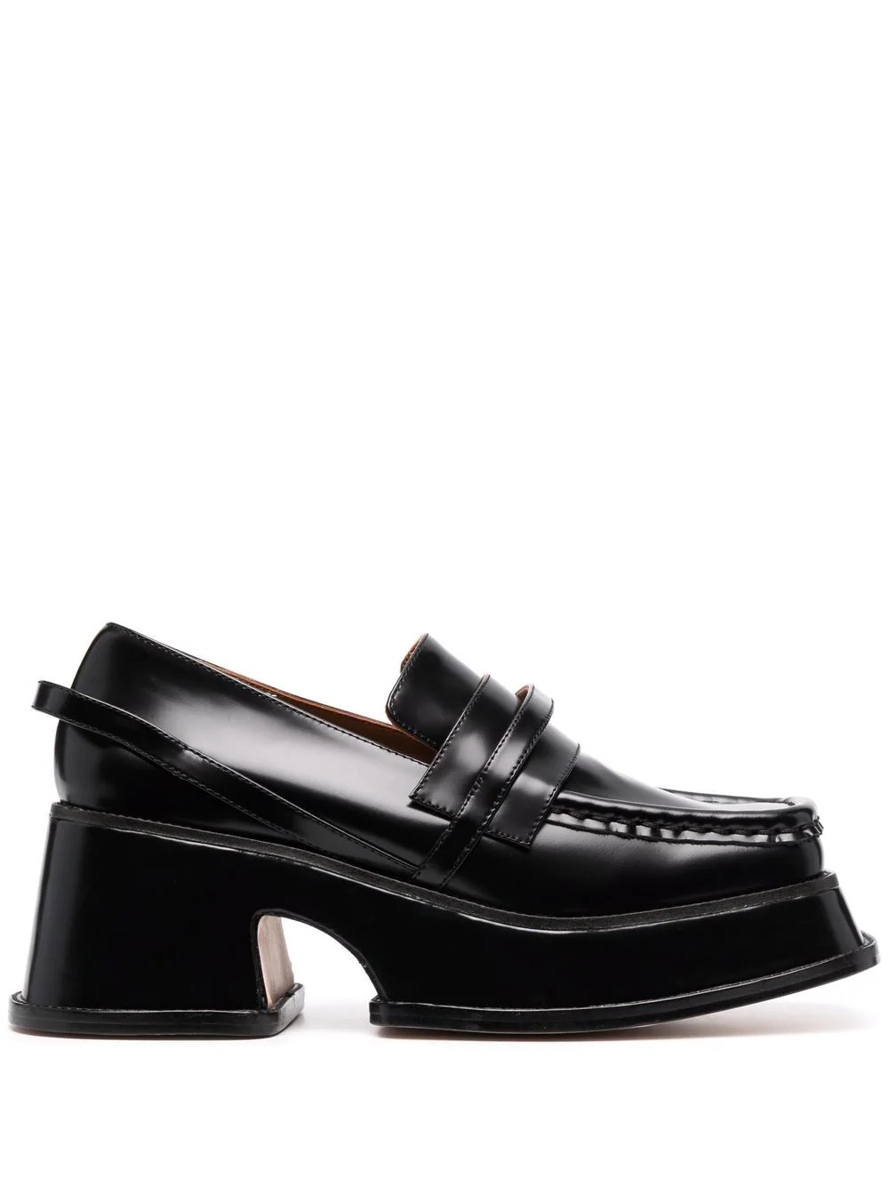 square-toe platform loafers - 1