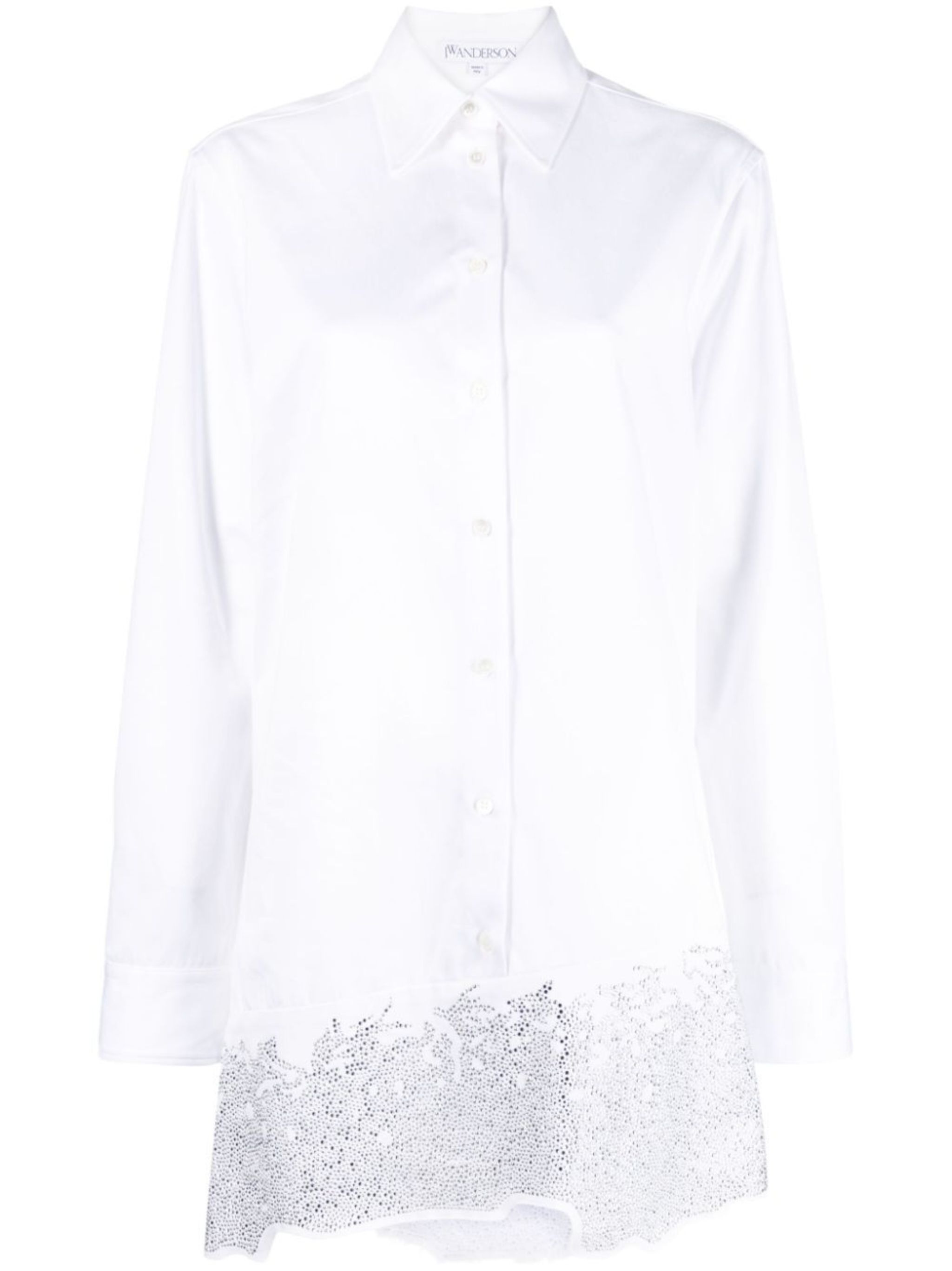 crystal-embellished cotton shirtdress - 1