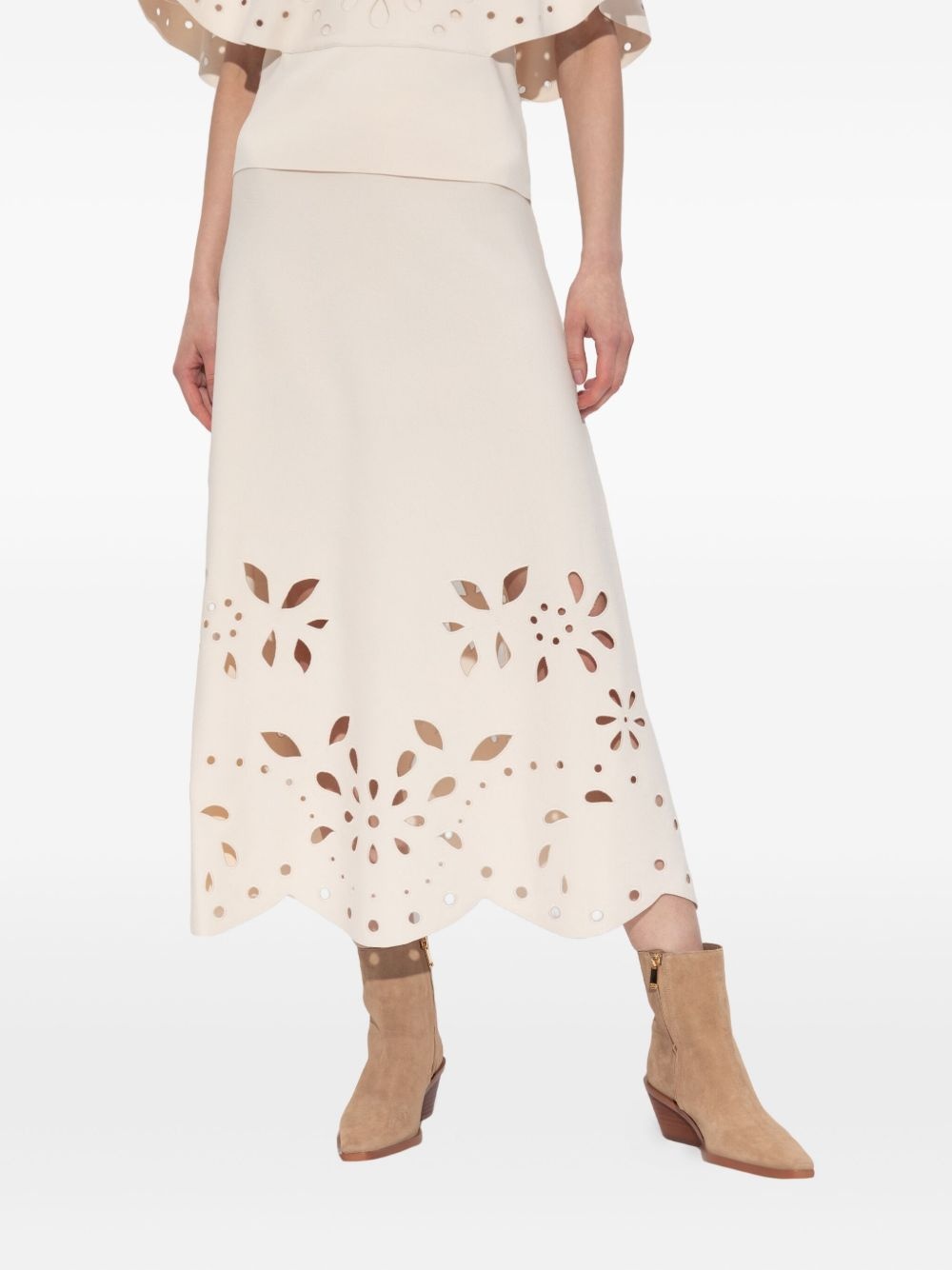 laser-cut scalloped skirt - 4