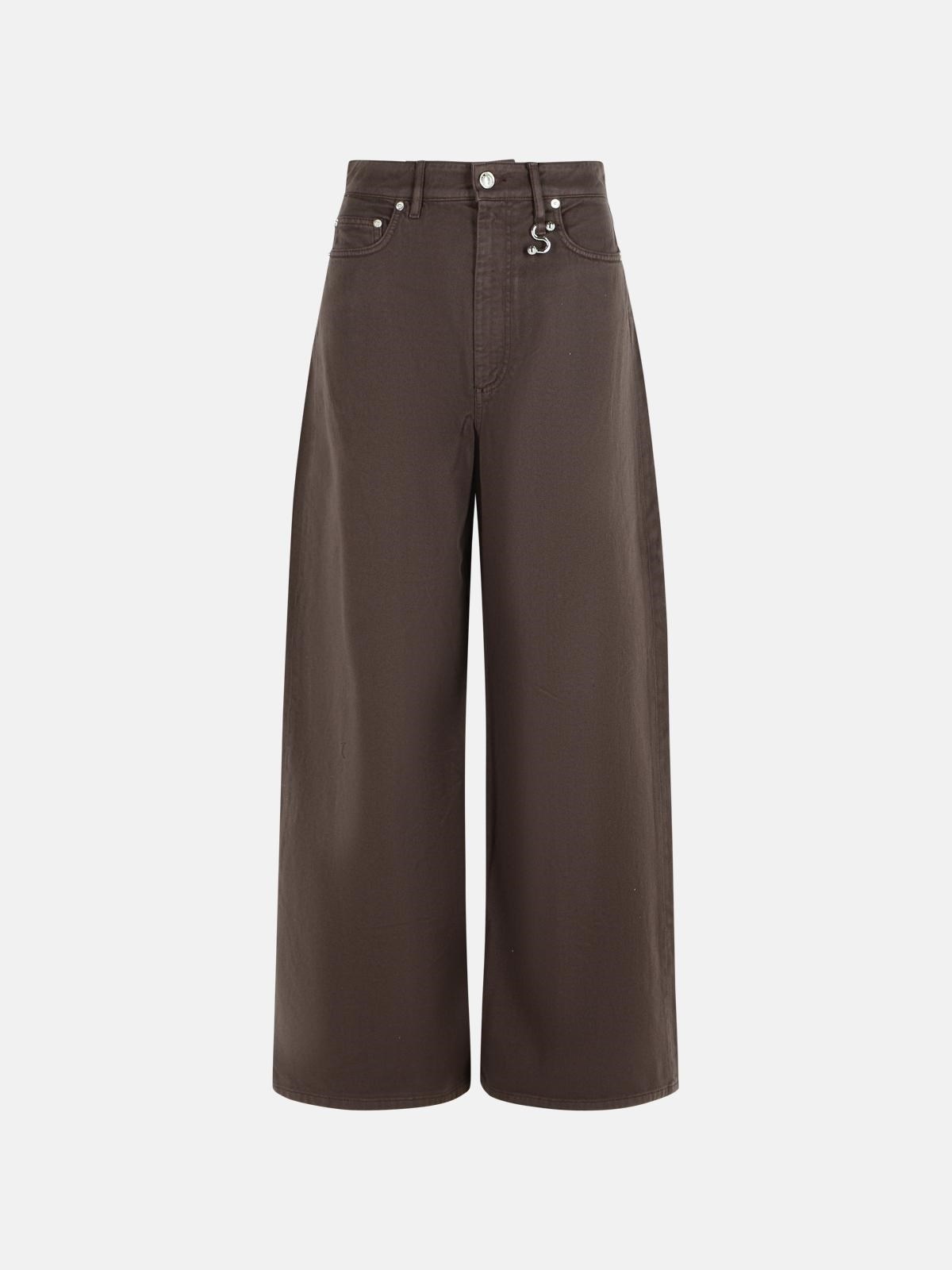 'SIAMESE' BROWN COTTON JEANS - 1